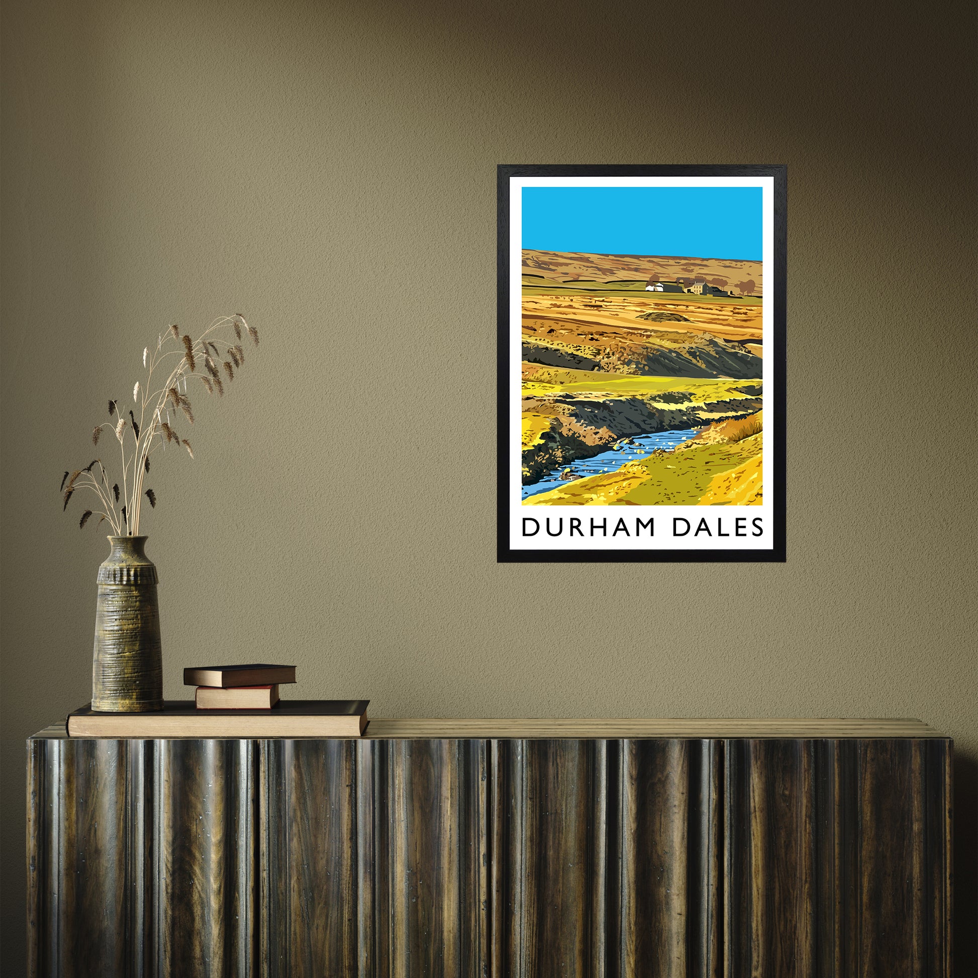 Durham Dales portrait by Richard O'Neill A2 Black Frame