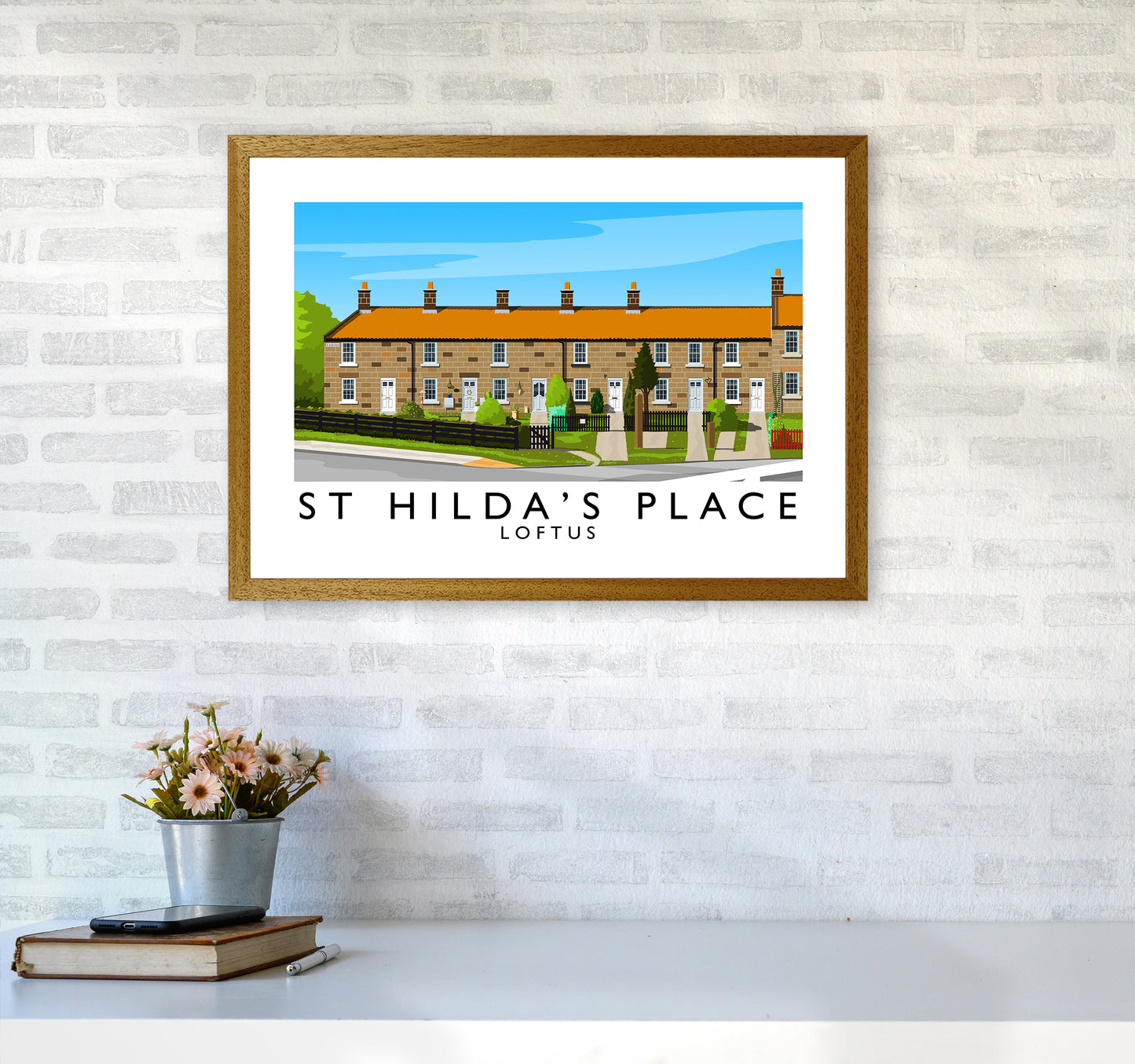 St Hilda's Place Art Print by Richard O'Neill A2 Print Only