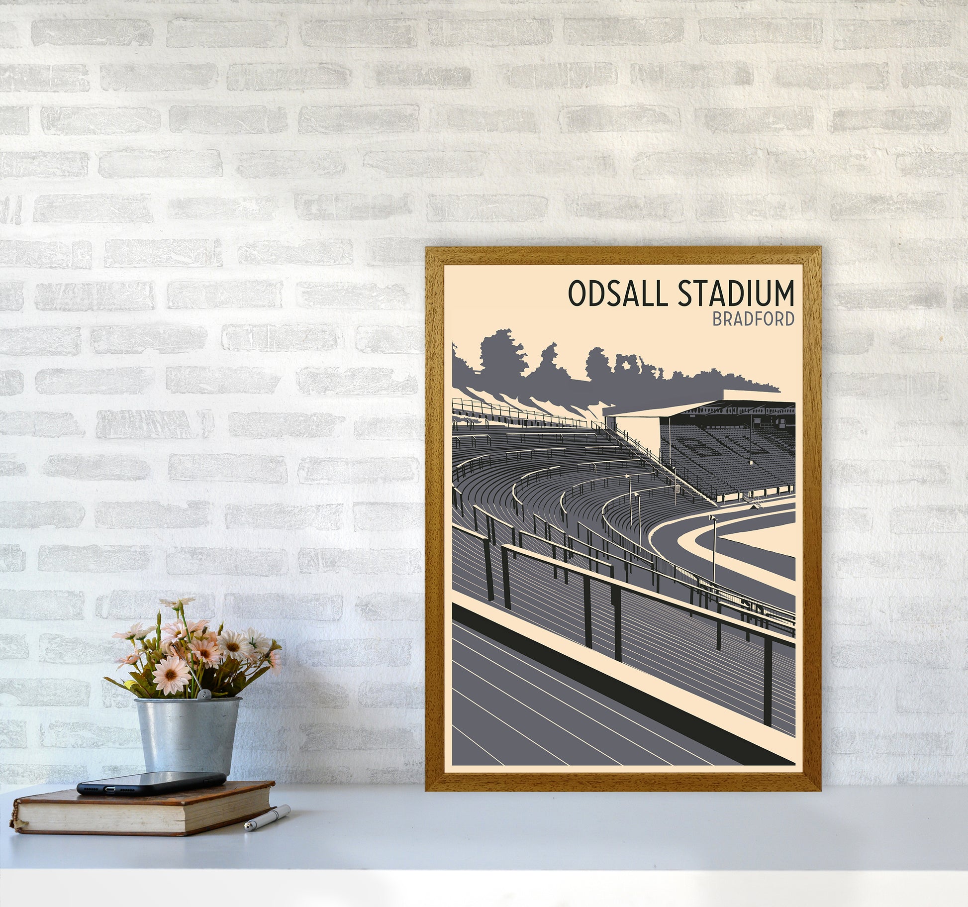 Odsal Stadium, Bradford Travel Art Print by Richard O'Neill A2 Print Only