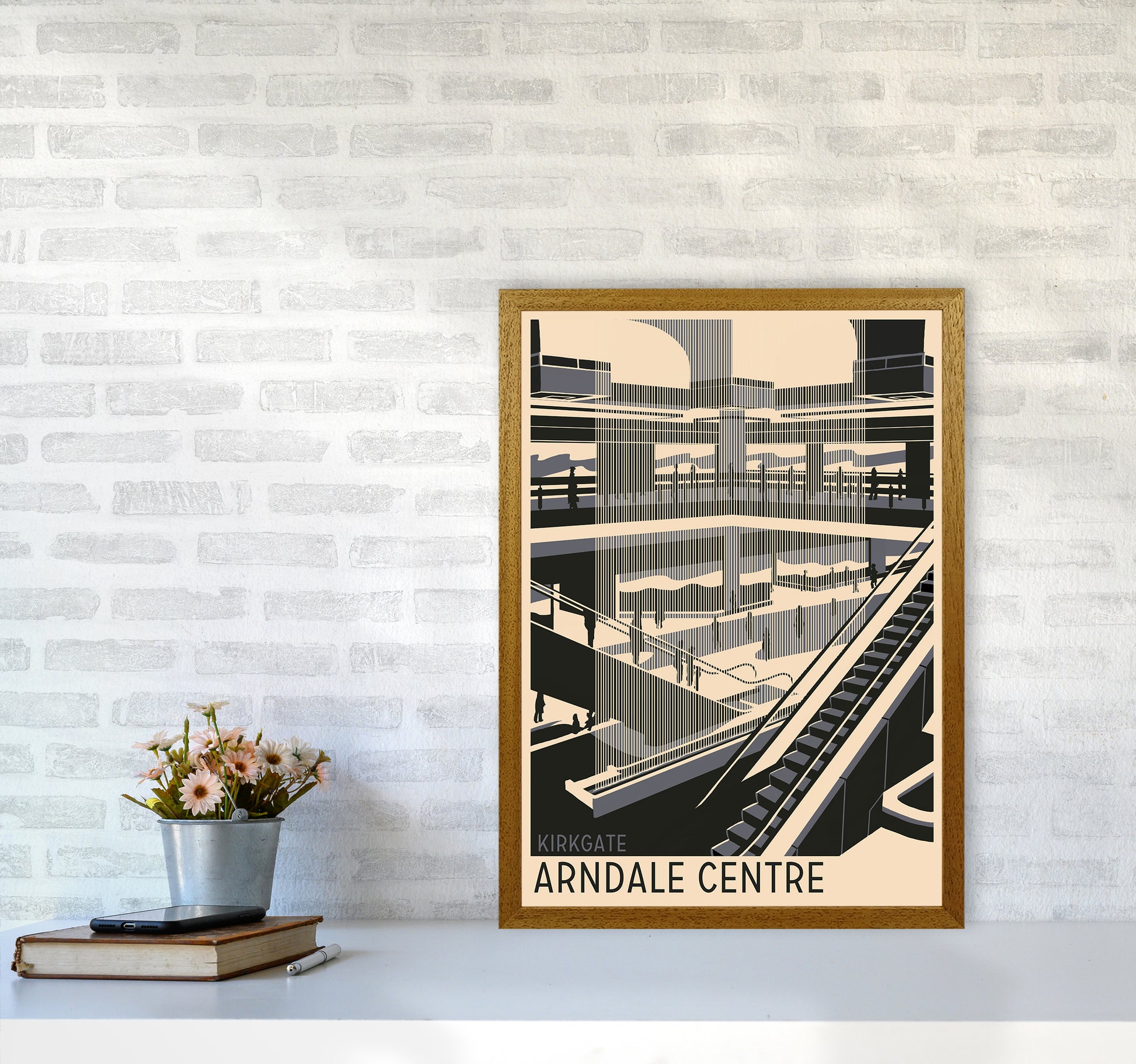 Kirkgate Arndale Centre Travel Art Print by Richard O'Neill A2 Print Only