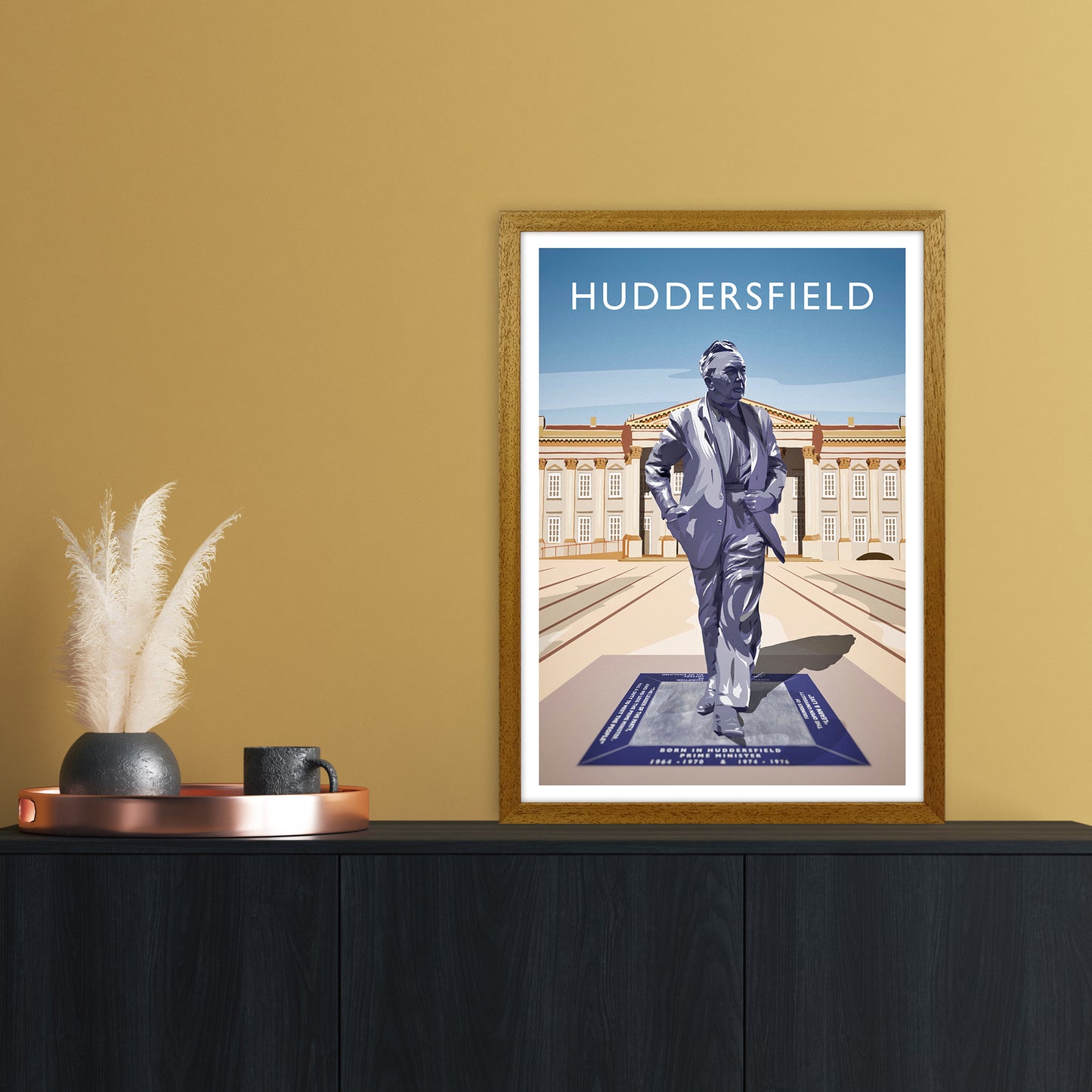 Huddersfield Portrait Travel Art Print by Richard O'Neill A2 Print Only