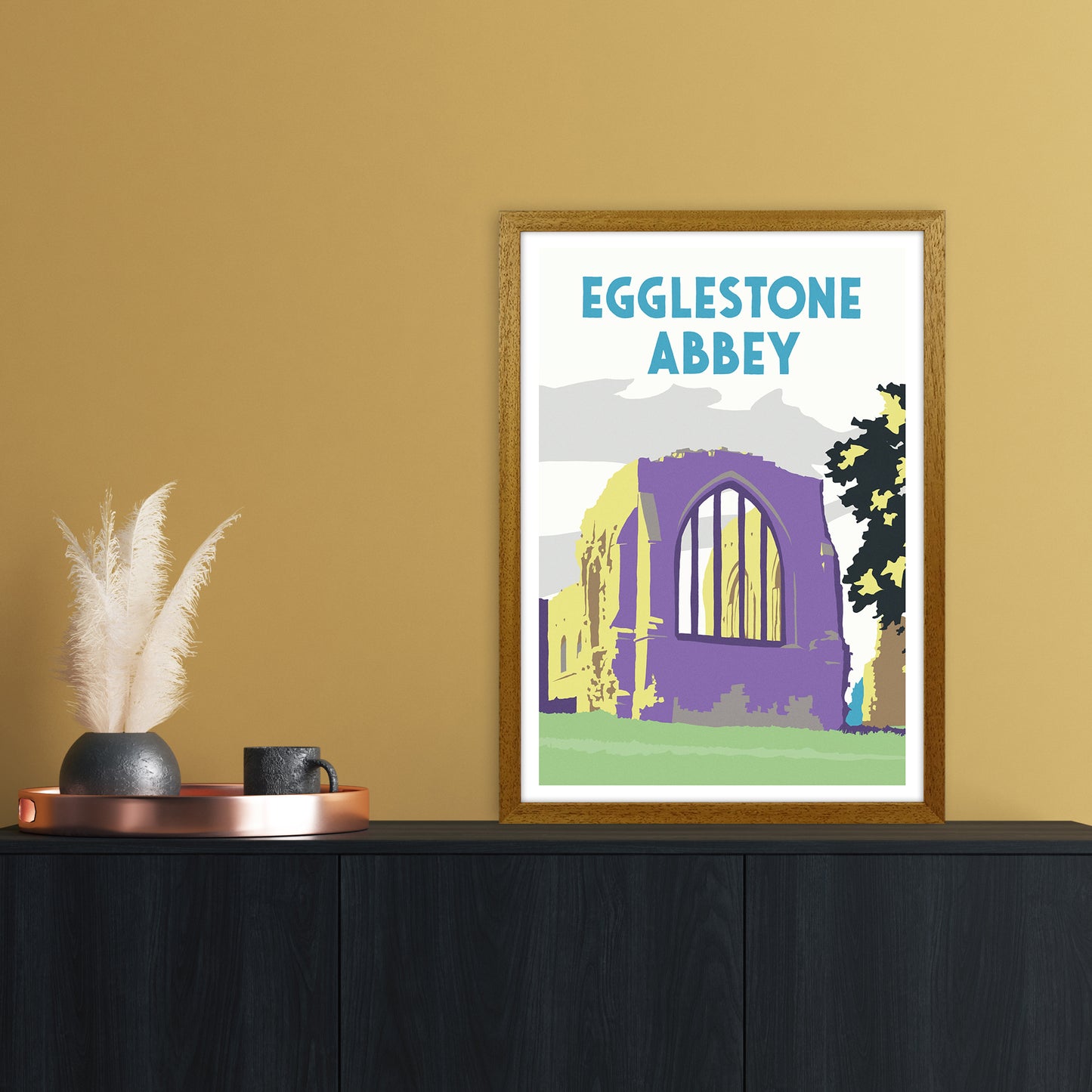 Egglestone Abbey Portrait Travel Art Print by Richard O'Neill A2 Print Only