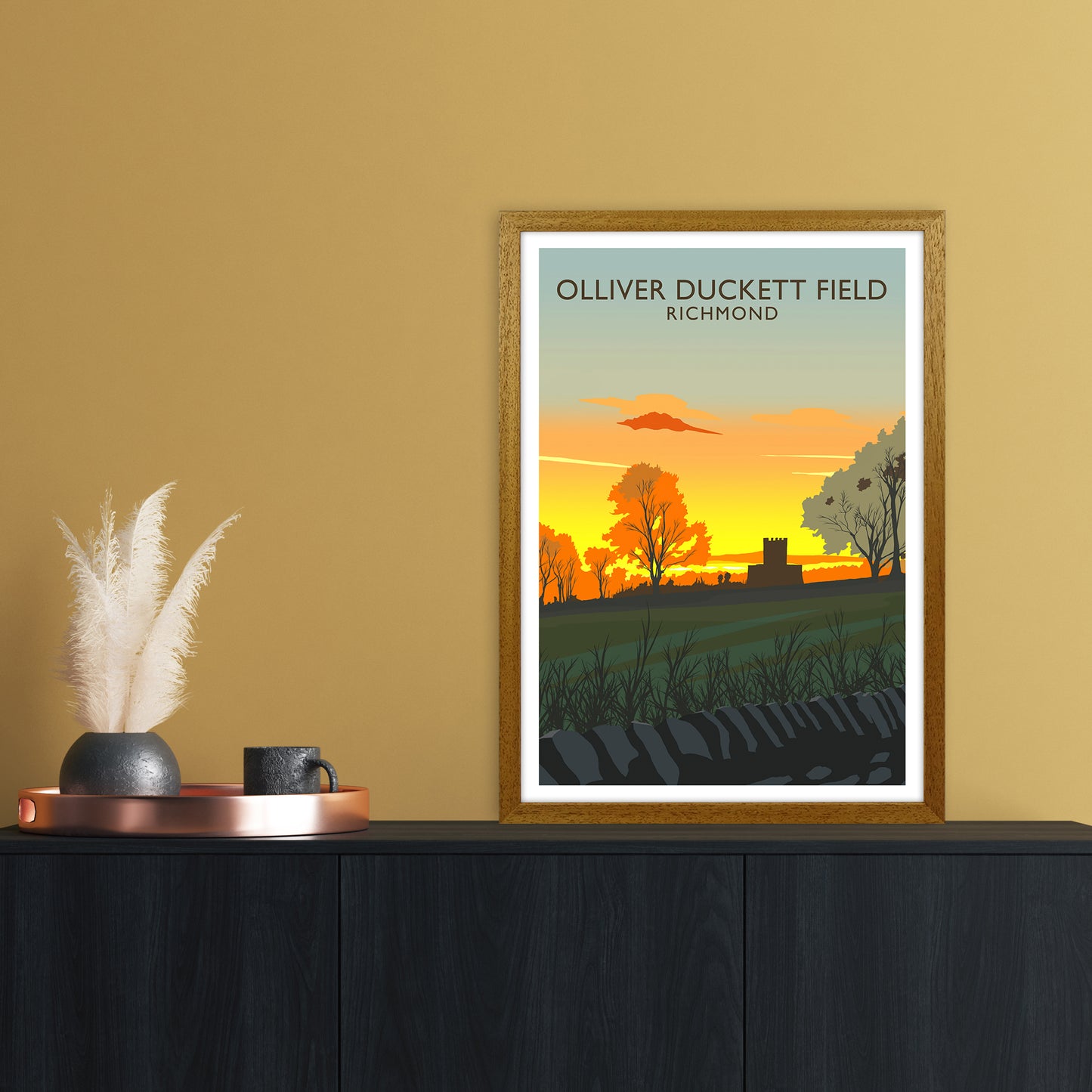 Olliver Duckett Field Portrait Travel Art Print by Richard O'Neill A2 Print Only