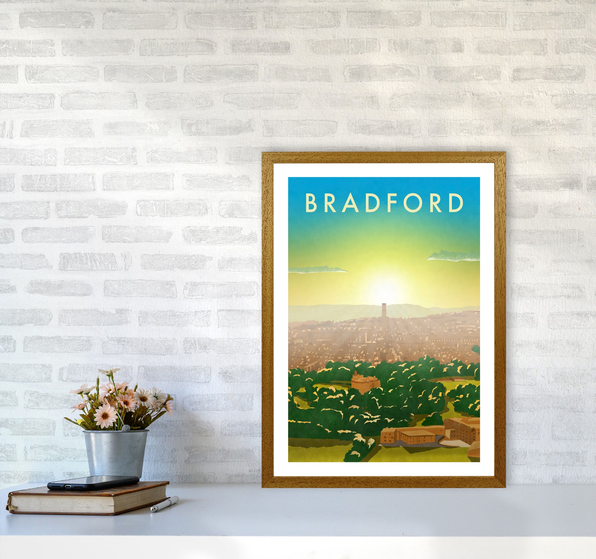 Bradford 2 portrait Travel Art Print by Richard O'Neill A2 Print Only