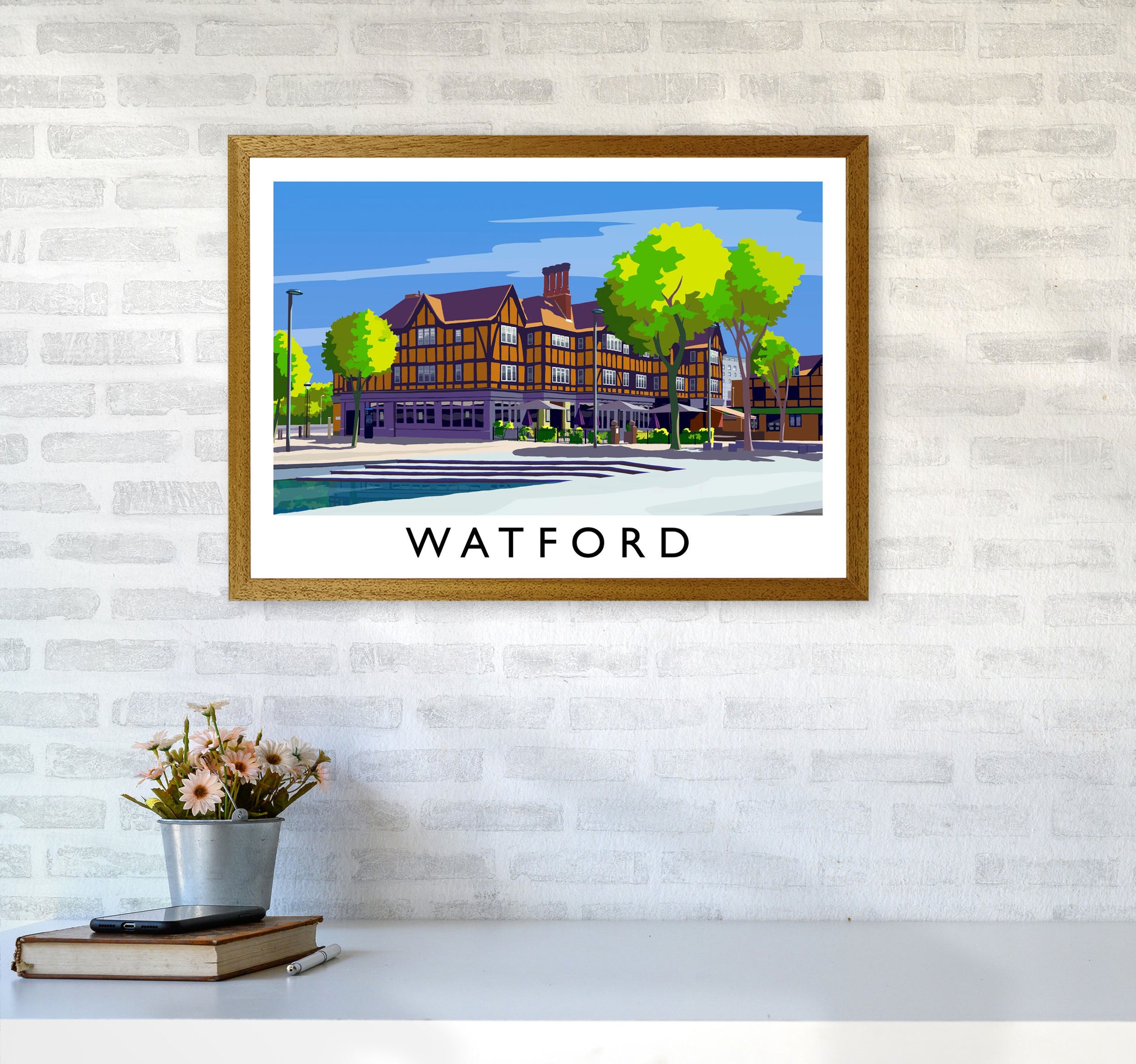 Watford 2 Travel Art Print by Richard O'Neill A2 Print Only