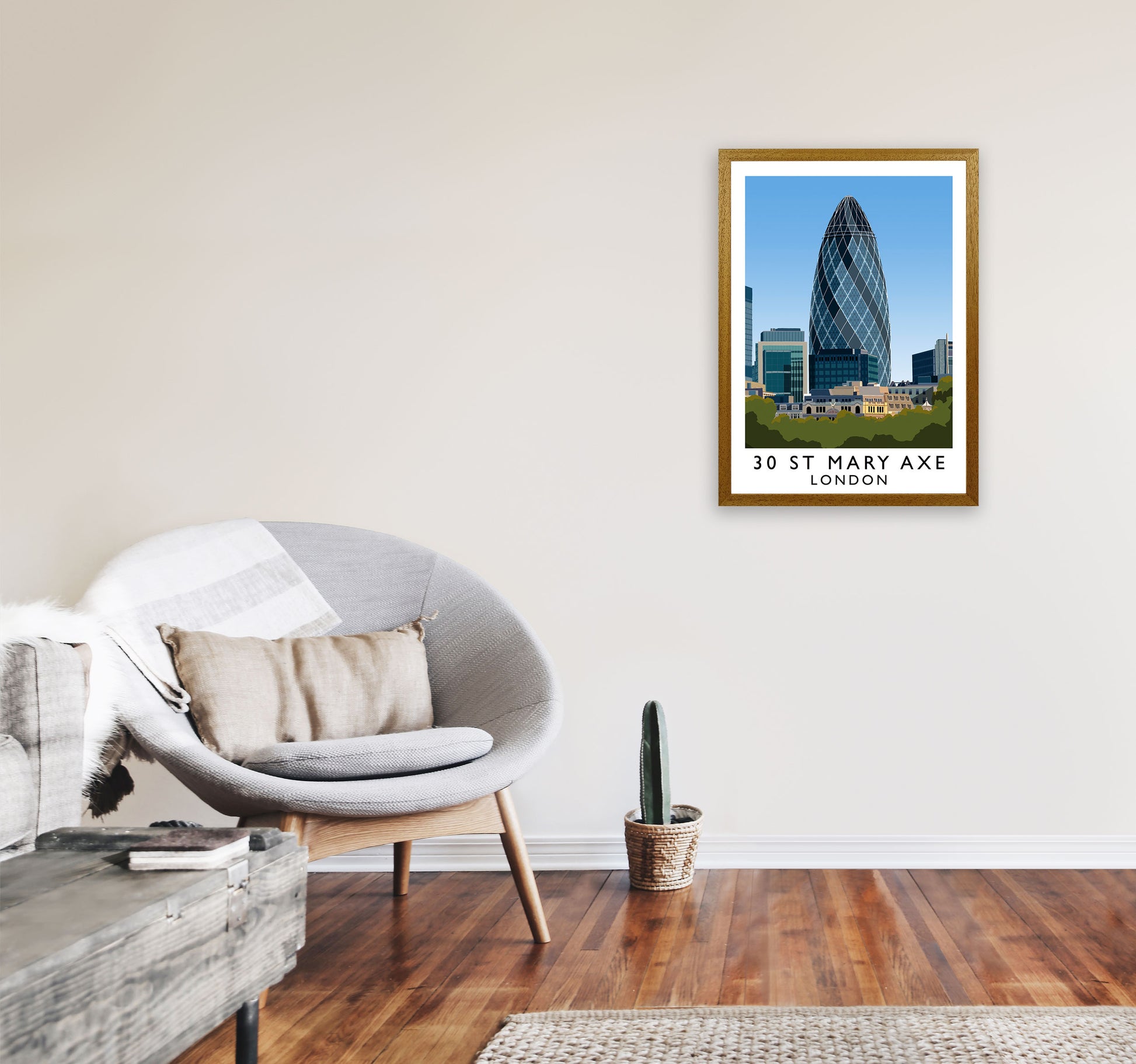 30 St Mary Axe London Travel Art Print by Richard O'Neill A2 Print Only