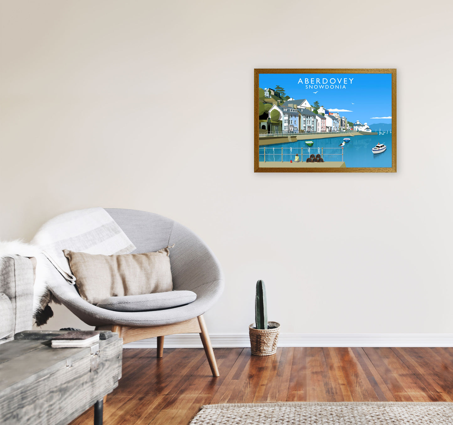 Aberdovey Snowdonia Framed Digital Art Print by Richard O'Neill A2 Print Only