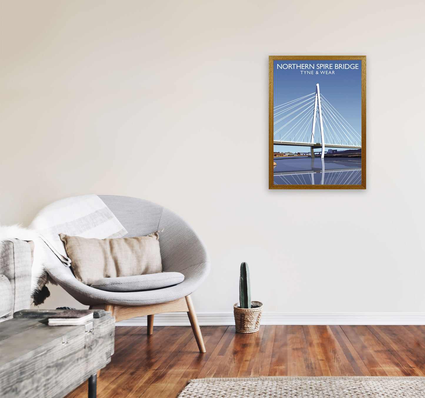 Northern Spire Bridge Tyne & Wear Framed Art Print by Richard O'Neill A2 Print Only