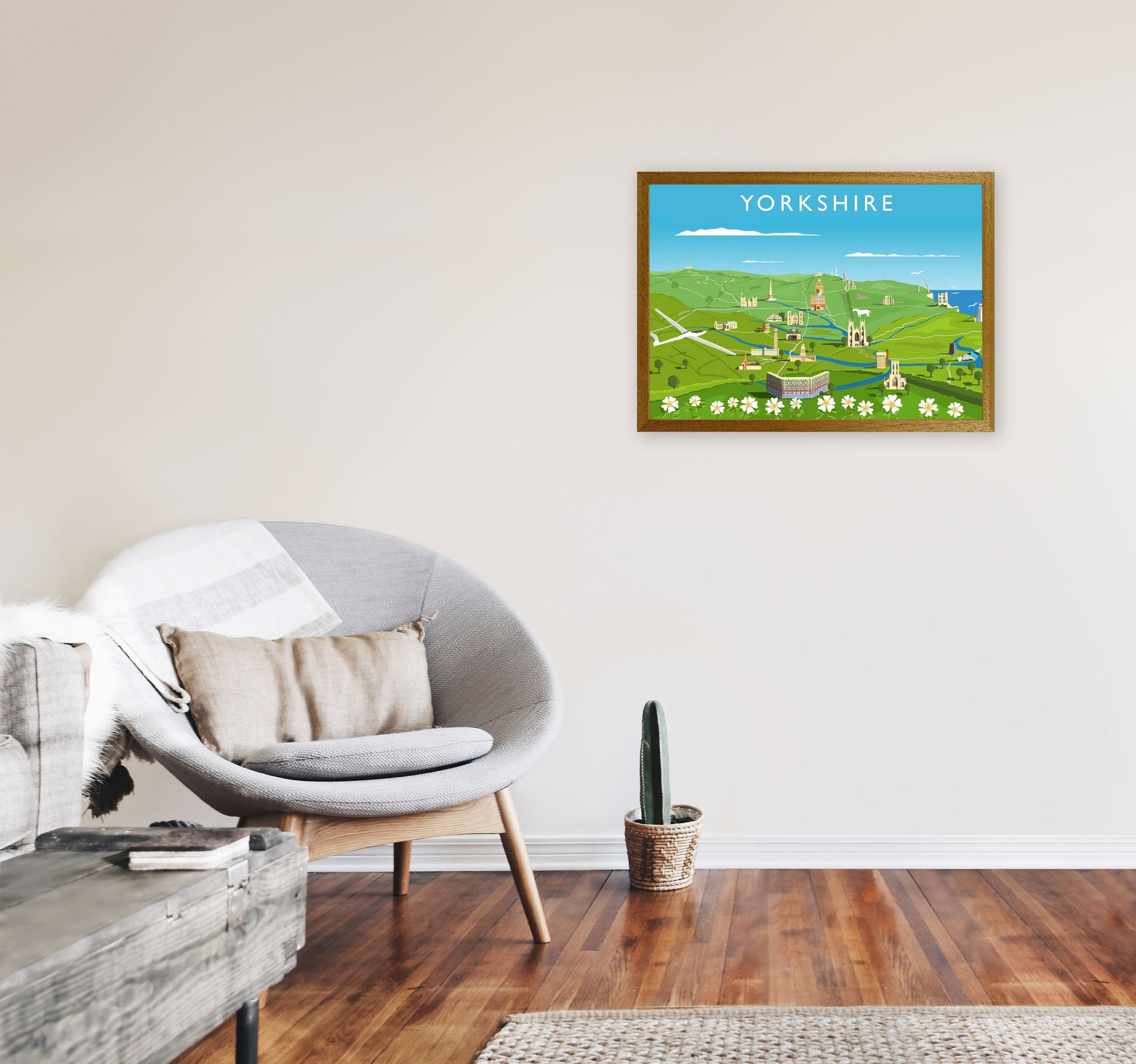 Yorkshire Framed Digital Art Print by Richard O'Neill A2 Print Only