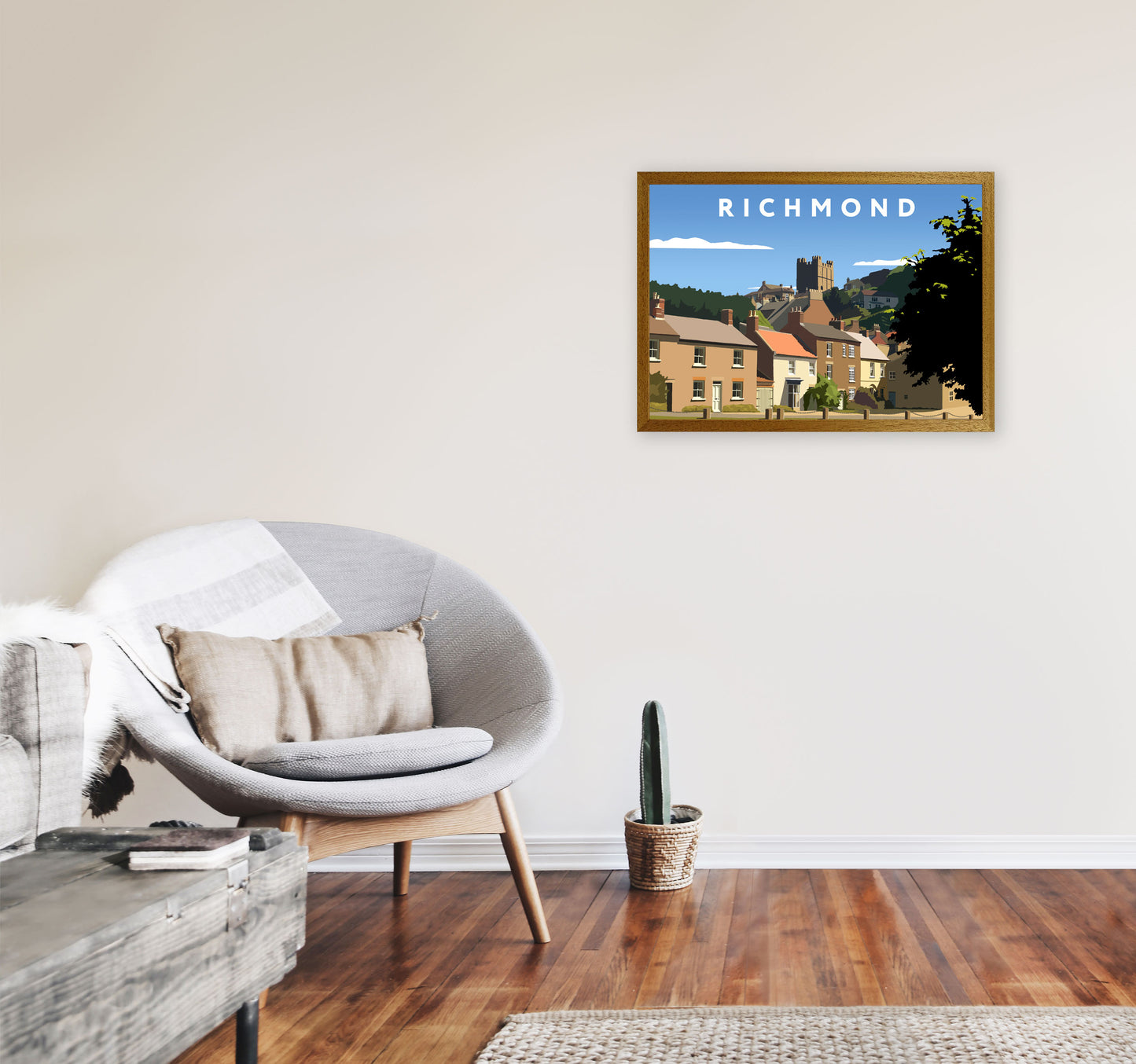 Richmond4 Travel Art Print by Richard O'Neill, Framed Wall Art A2 Print Only