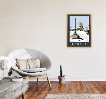 Bedale In Snow Portrait by Richard O'Neill A2 Print Only