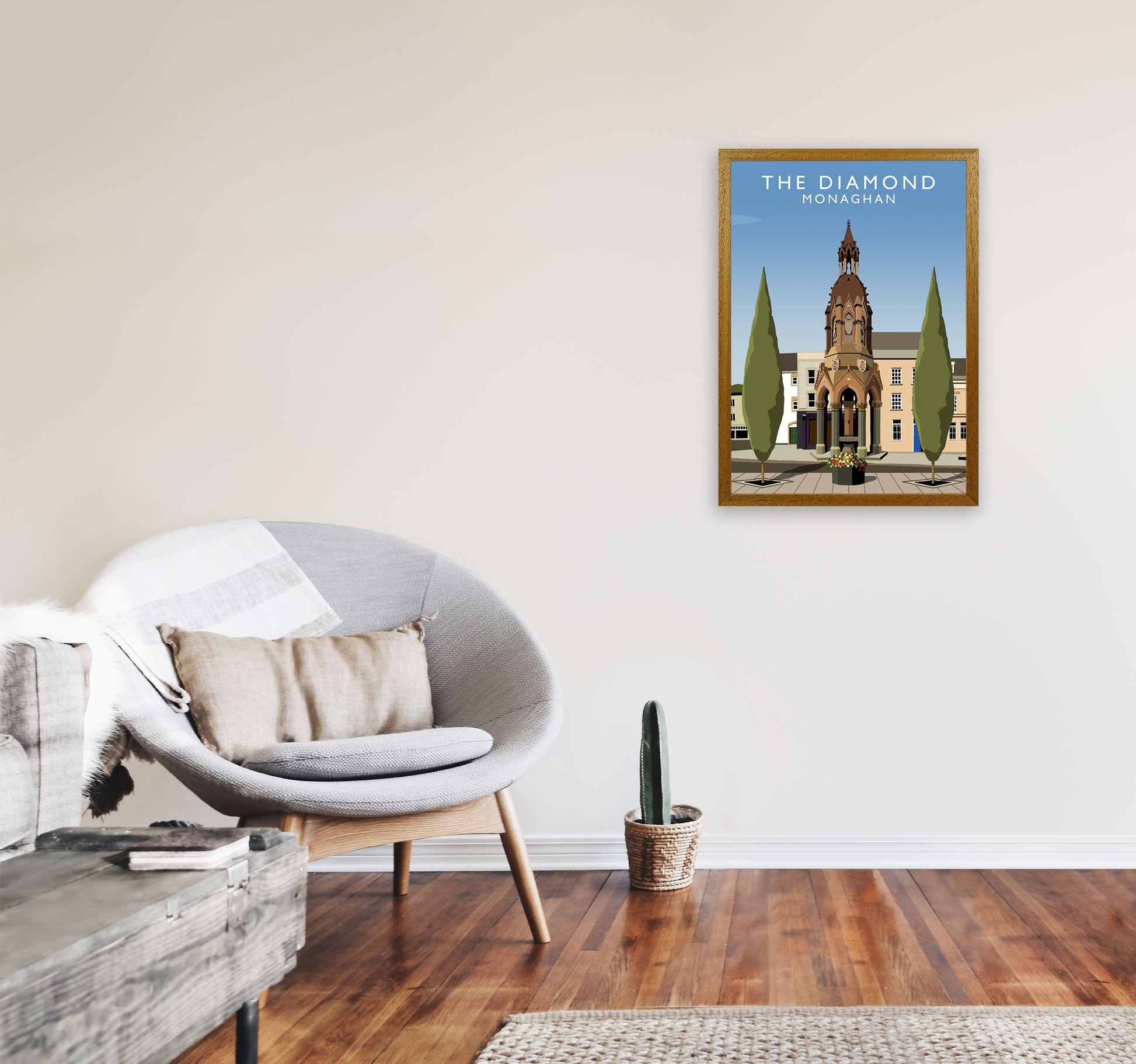 The Diamond Monaghan Portrait Travel Art Print by Richard O'Neill, Framed Wall Art A2 Print Only