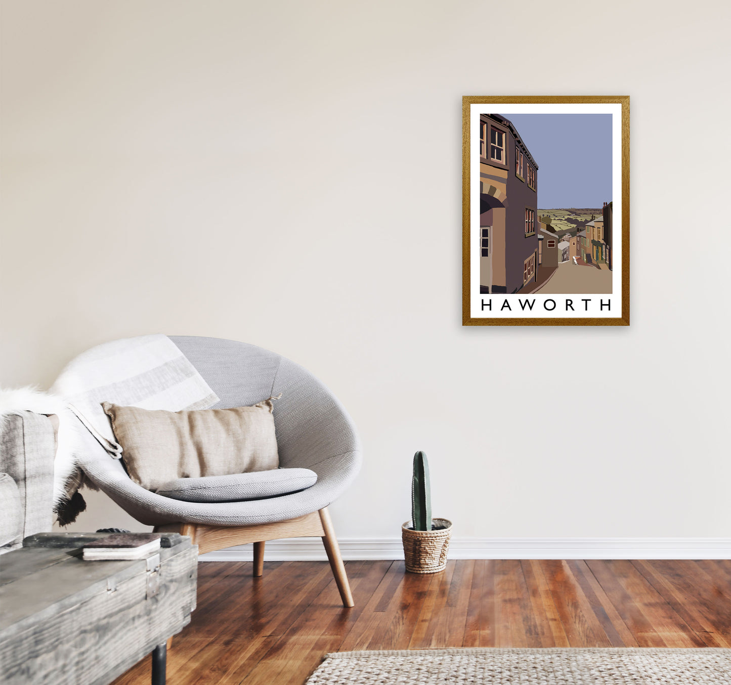 Haworth Travel Art Print by Richard O'Neill, Framed Wall Art A2 Print Only