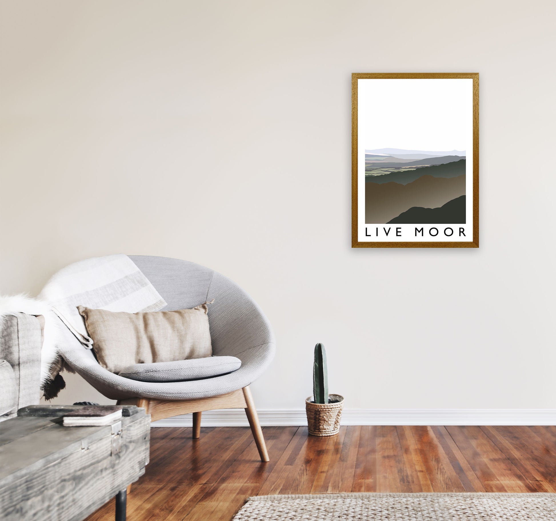 Live Moor Travel Art Print by Richard O'Neill, Framed Wall Art A2 Print Only