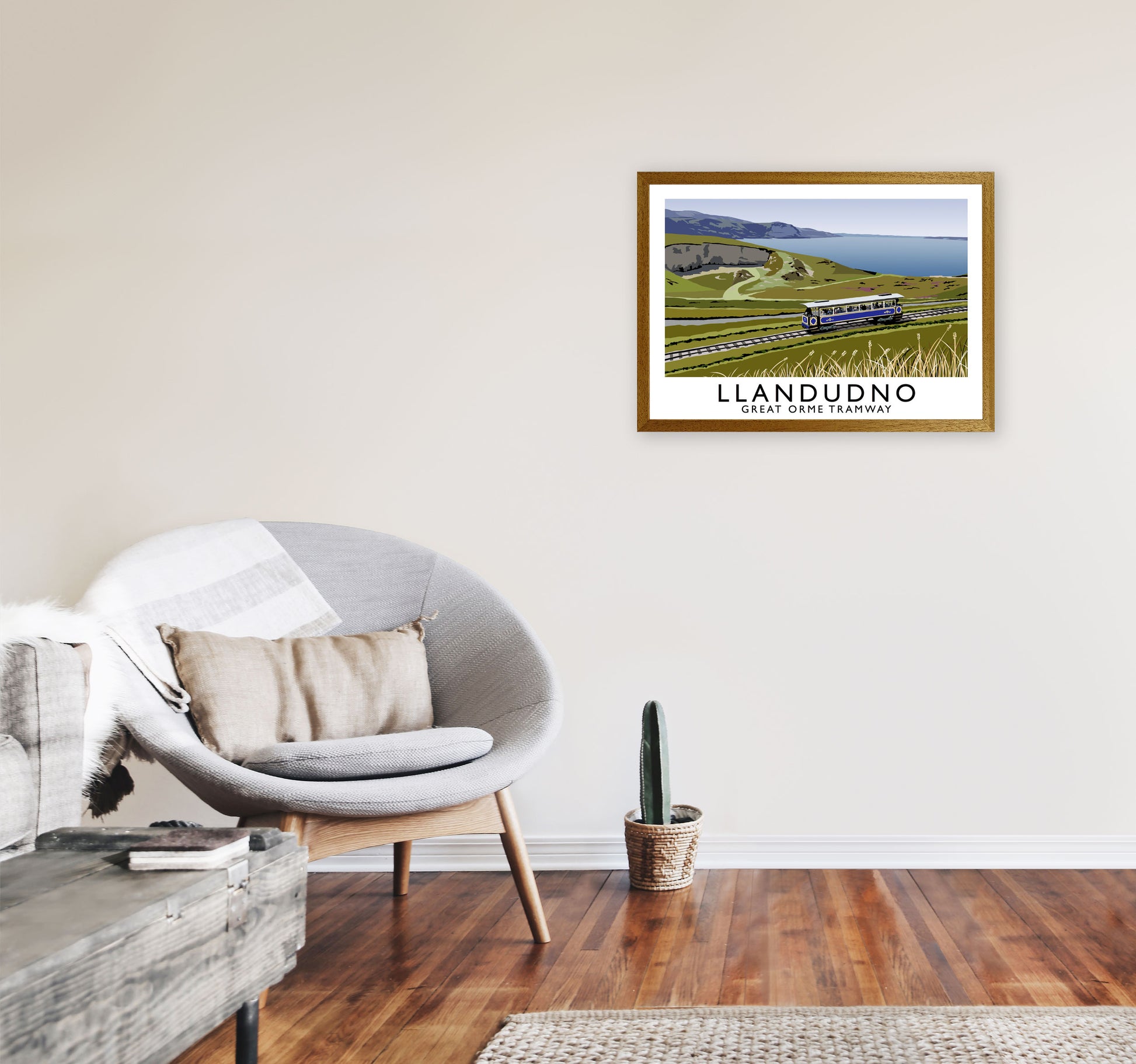 Llandudno Great Orme Tramway Digital Art Print by Richard O'Neill A2 Print Only