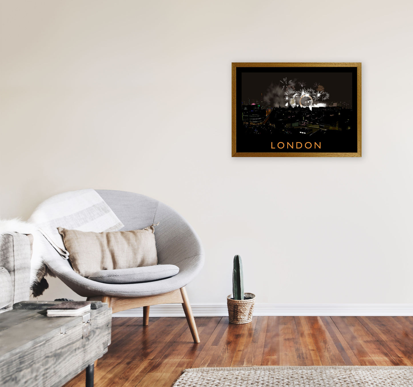 London Travel Art Print by Richard O'Neill, Framed Wall Art A2 Print Only