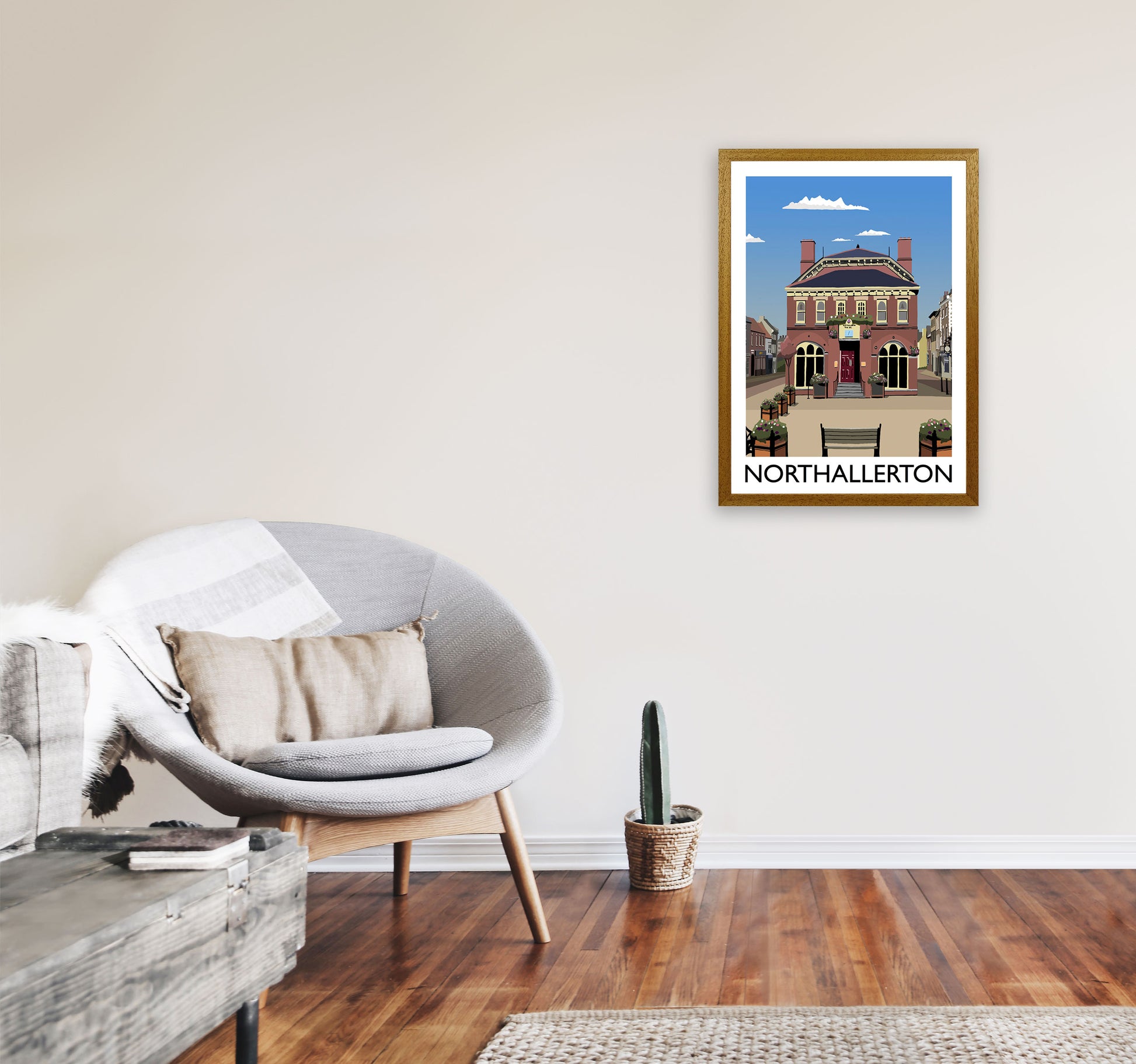 Northallerton2 Portrait  Travel Art Print by Richard O'Neill, Framed Wall Art A2 Print Only