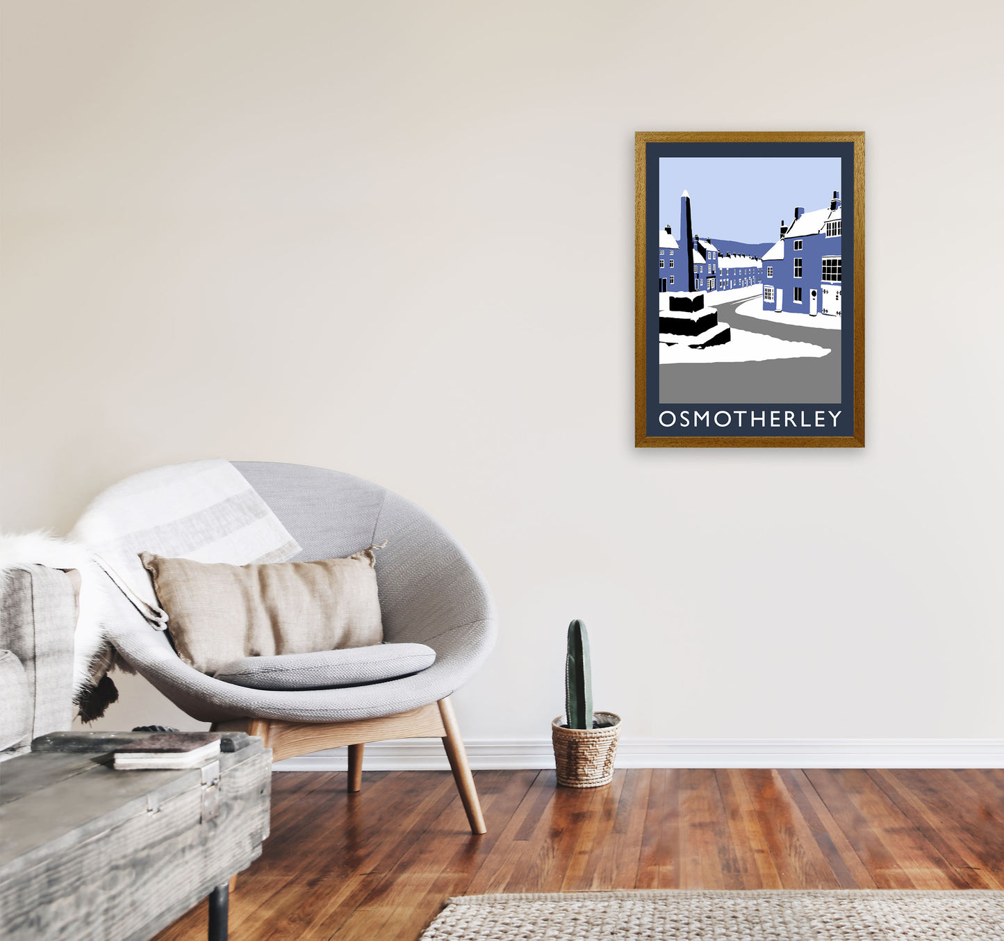 Osmotherley In Snow2 Portrait Travel Art Print by Richard O'Neill, Framed Wall Art A2 Print Only