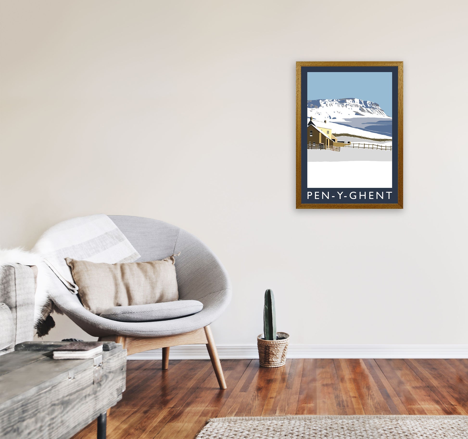 Pen-Y-Ghent Travel Art Print by Richard O'Neill, Framed Wall Art A2 Print Only