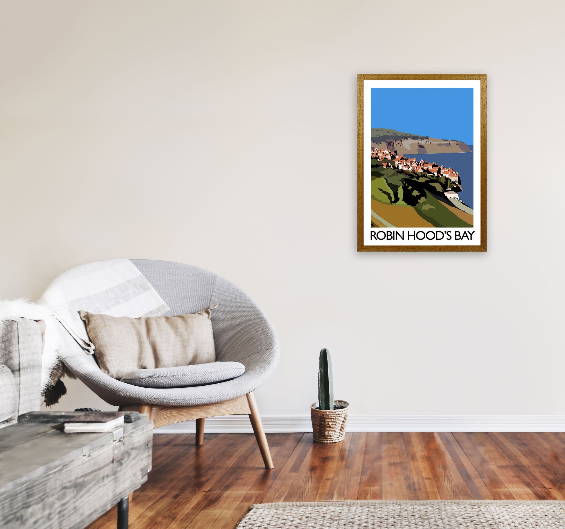 Robin Hood's Bay Portrait Travel Art Print by Richard O'Neill, Framed Wall Art A2 Print Only