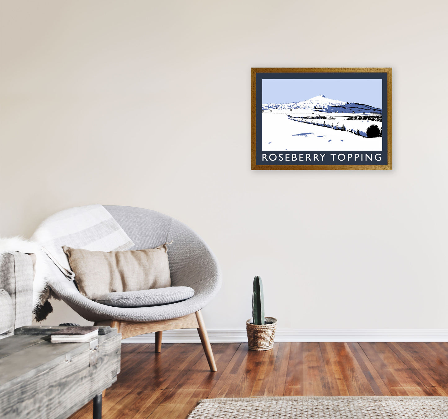 Roseberry Topping Travel Art Print by Richard O'Neill, Framed Wall Art A2 Print Only