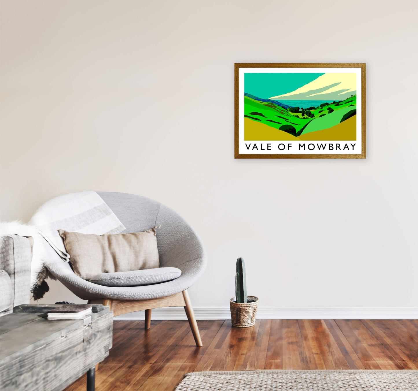 Vale of Mowbray Travel Art Print by Richard O'Neill, Framed Wall Art A2 Print Only