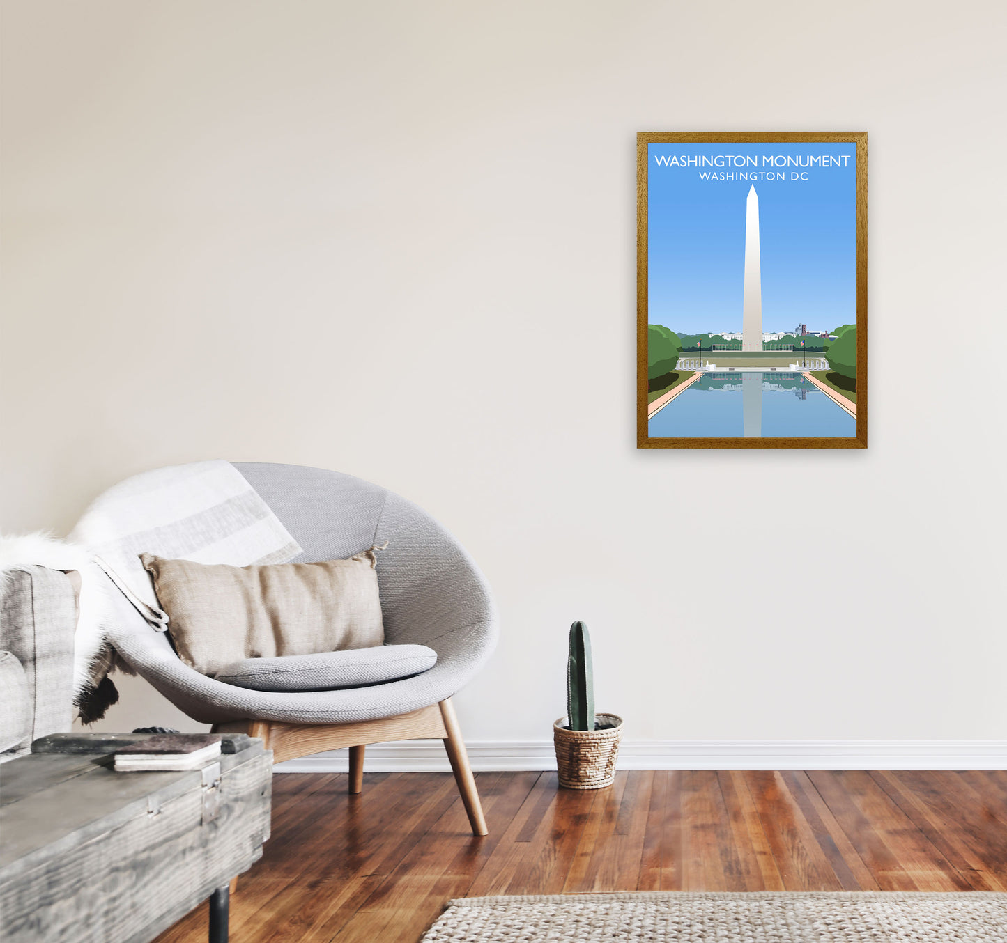 Washington DC Monument Travel Art Print by Richard O'Neill A2 Print Only