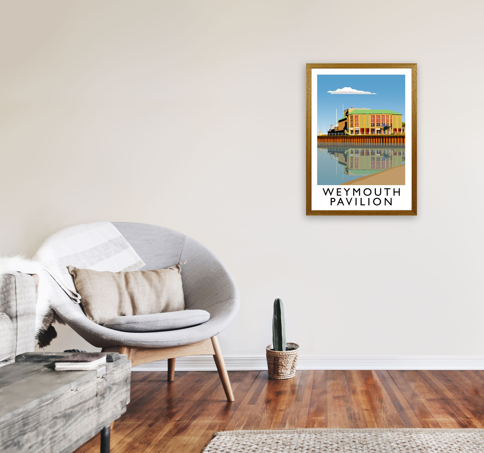 Weymouth Pavilion Travel Art Print by Richard O'Neill, Framed Wall Art A2 Print Only