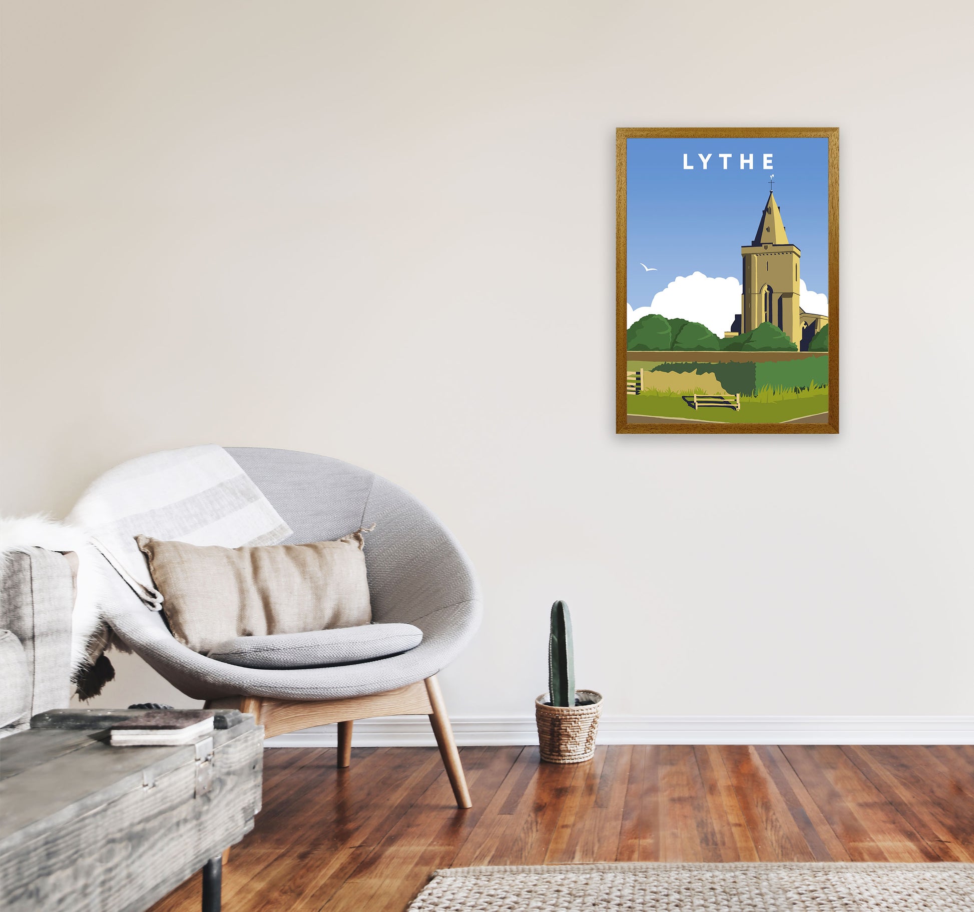 Lythe Travel Art Print by Richard O'Neill, Framed Wall Art A2 Print Only