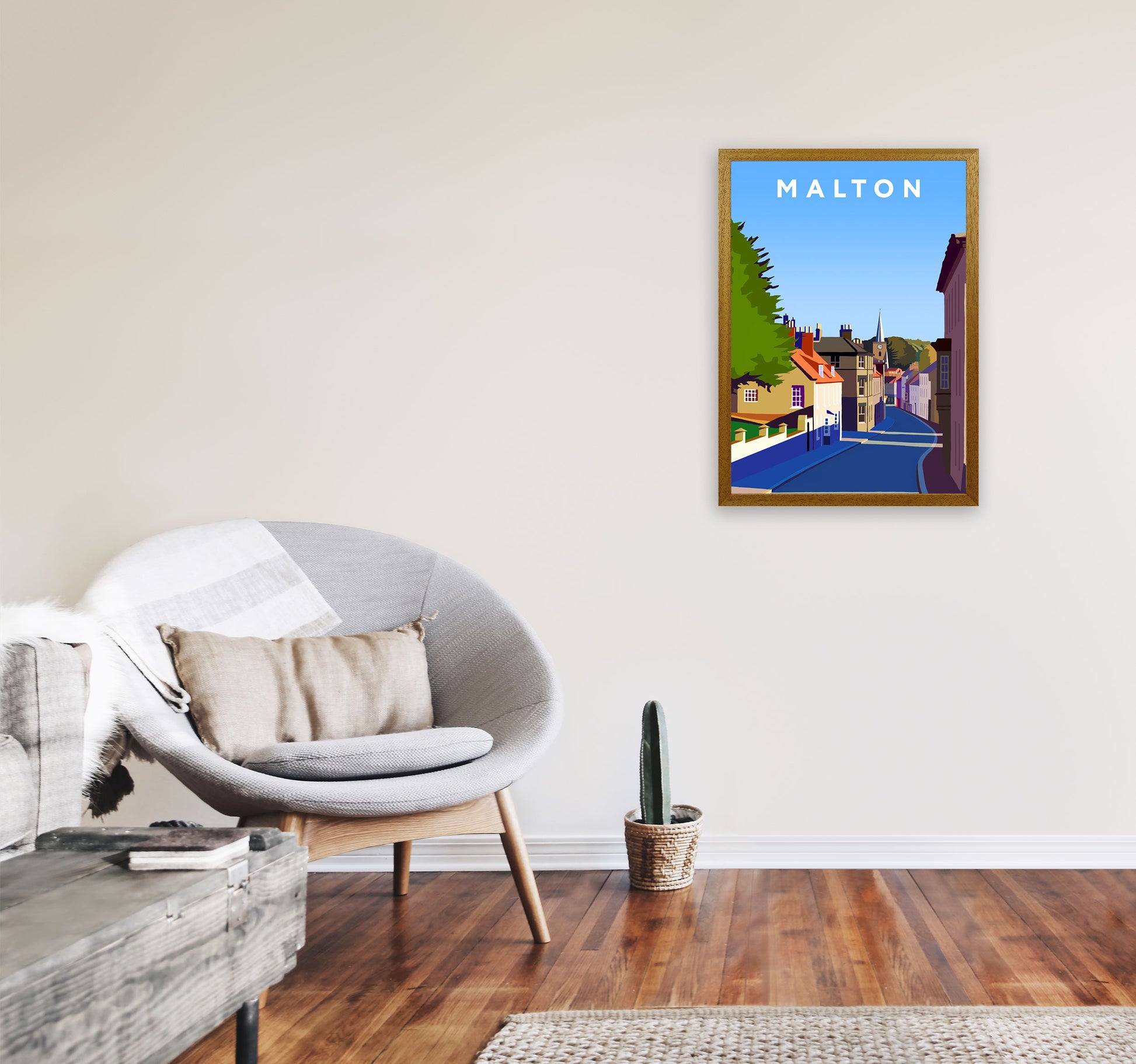 Malton Travel Art Print by Richard O'Neill, Framed Wall Art A2 Print Only