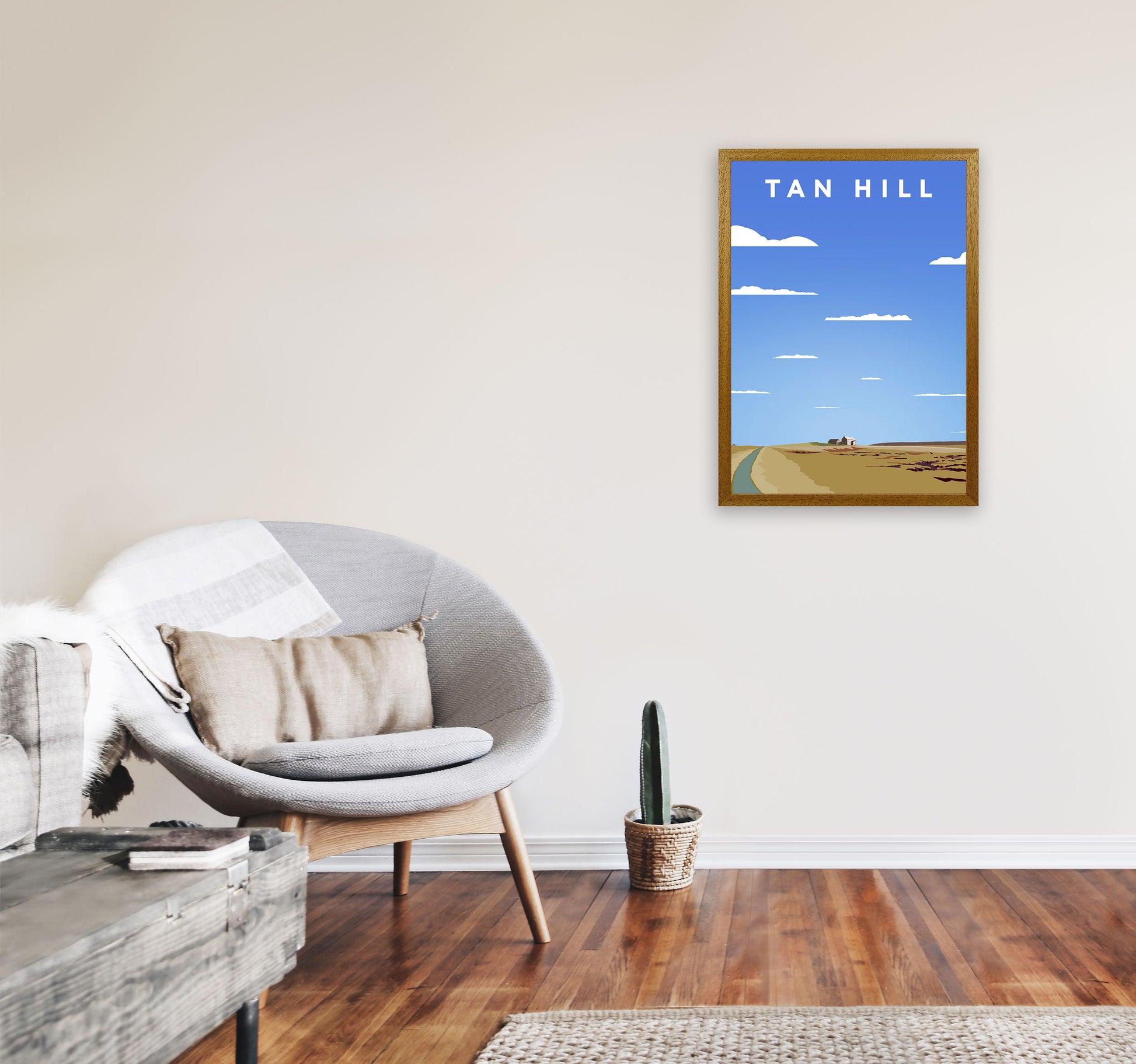 Tan Hill Travel Portrait Art Print by Richard O'Neill, Framed Wall Art A2 Print Only