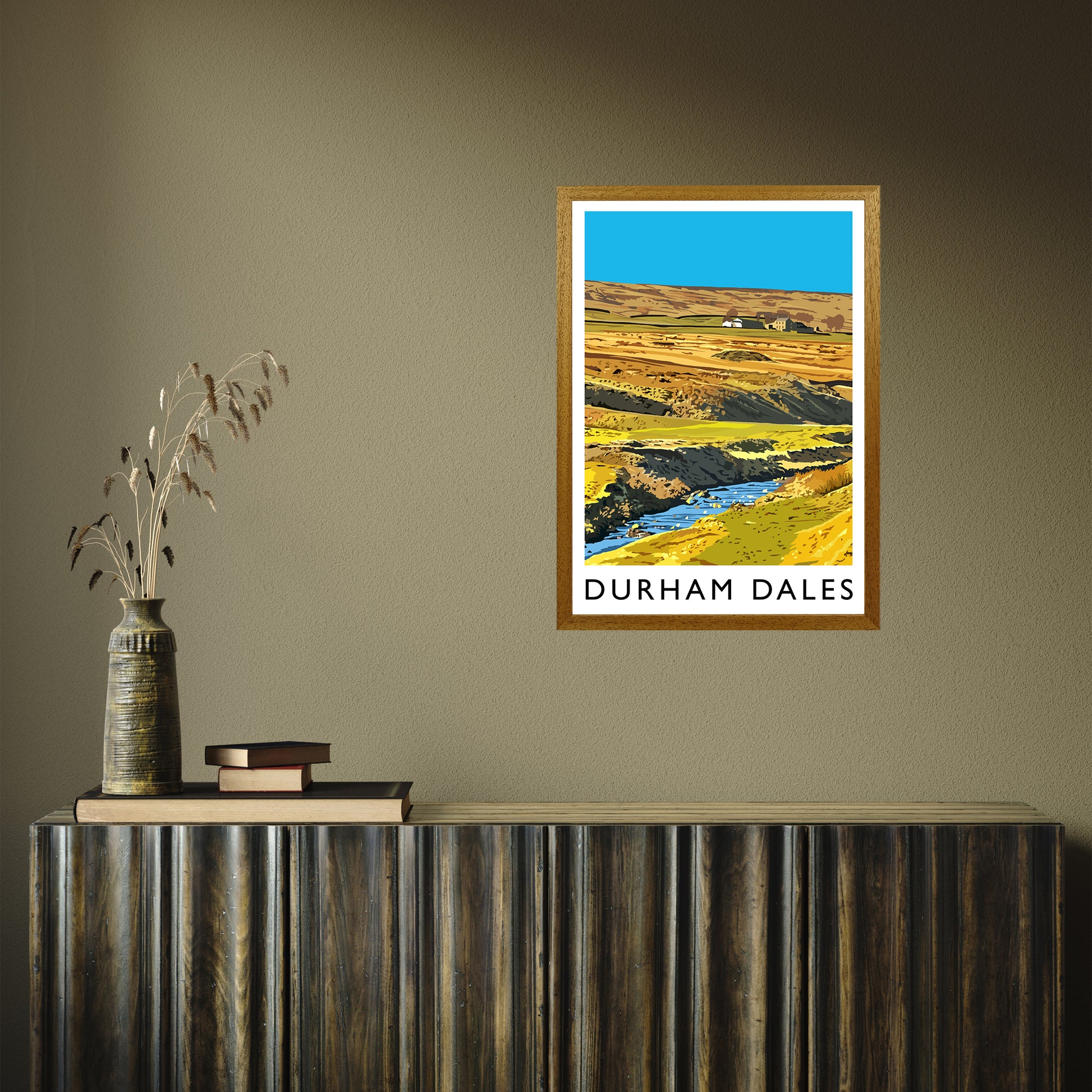 Durham Dales portrait by Richard O'Neill A2 Oak Frame