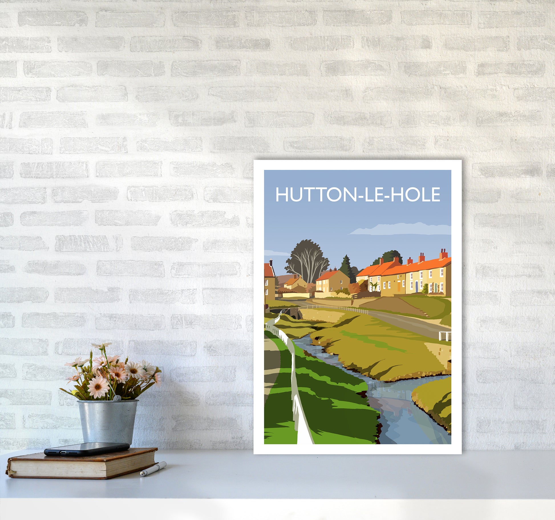 Hutton-Le-Hole Portrait Art Print by Richard O'Neill A2 Black Frame