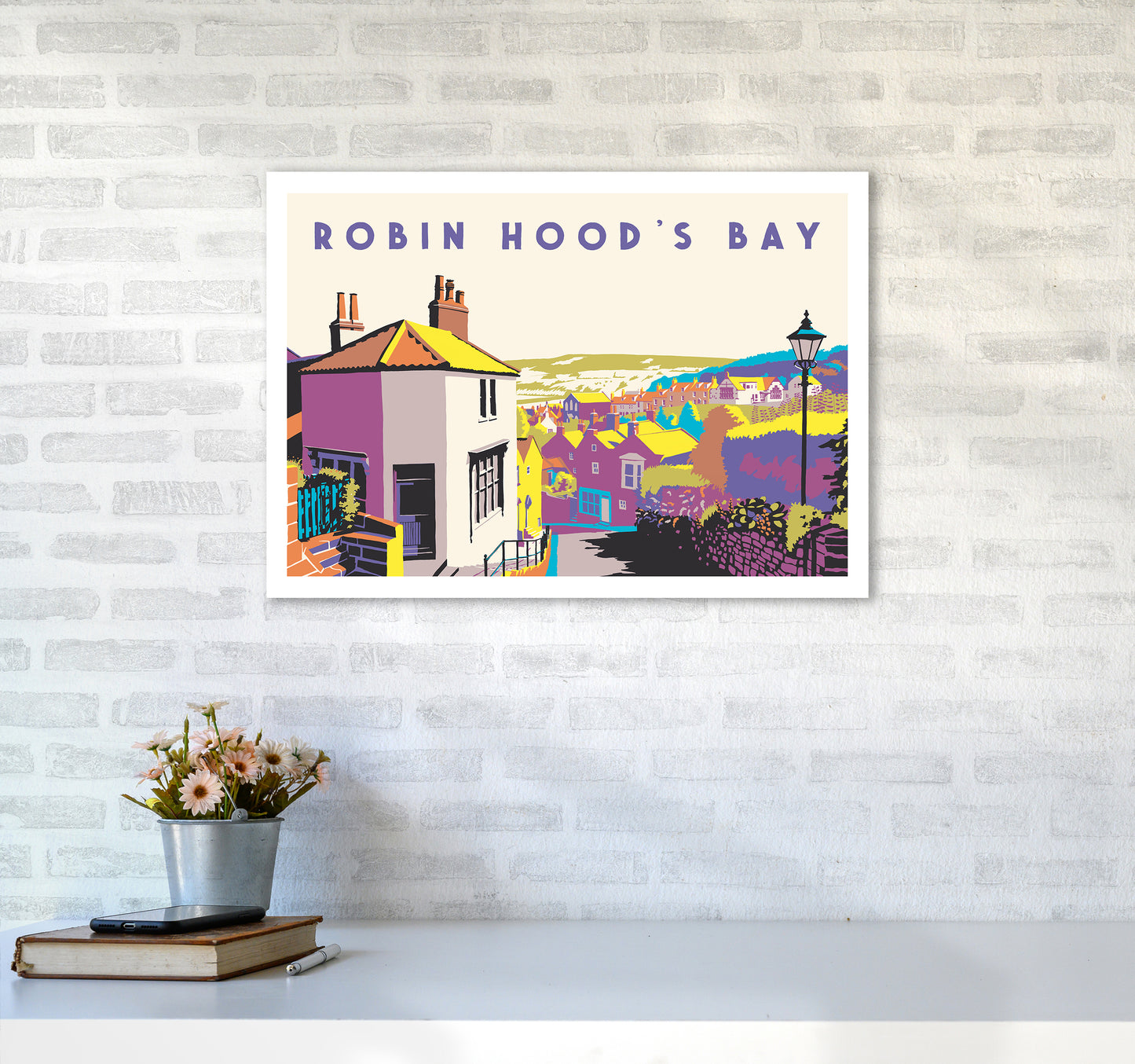 Robin Hood's Bay 2 Art Print by Richard O'Neill A2 Black Frame