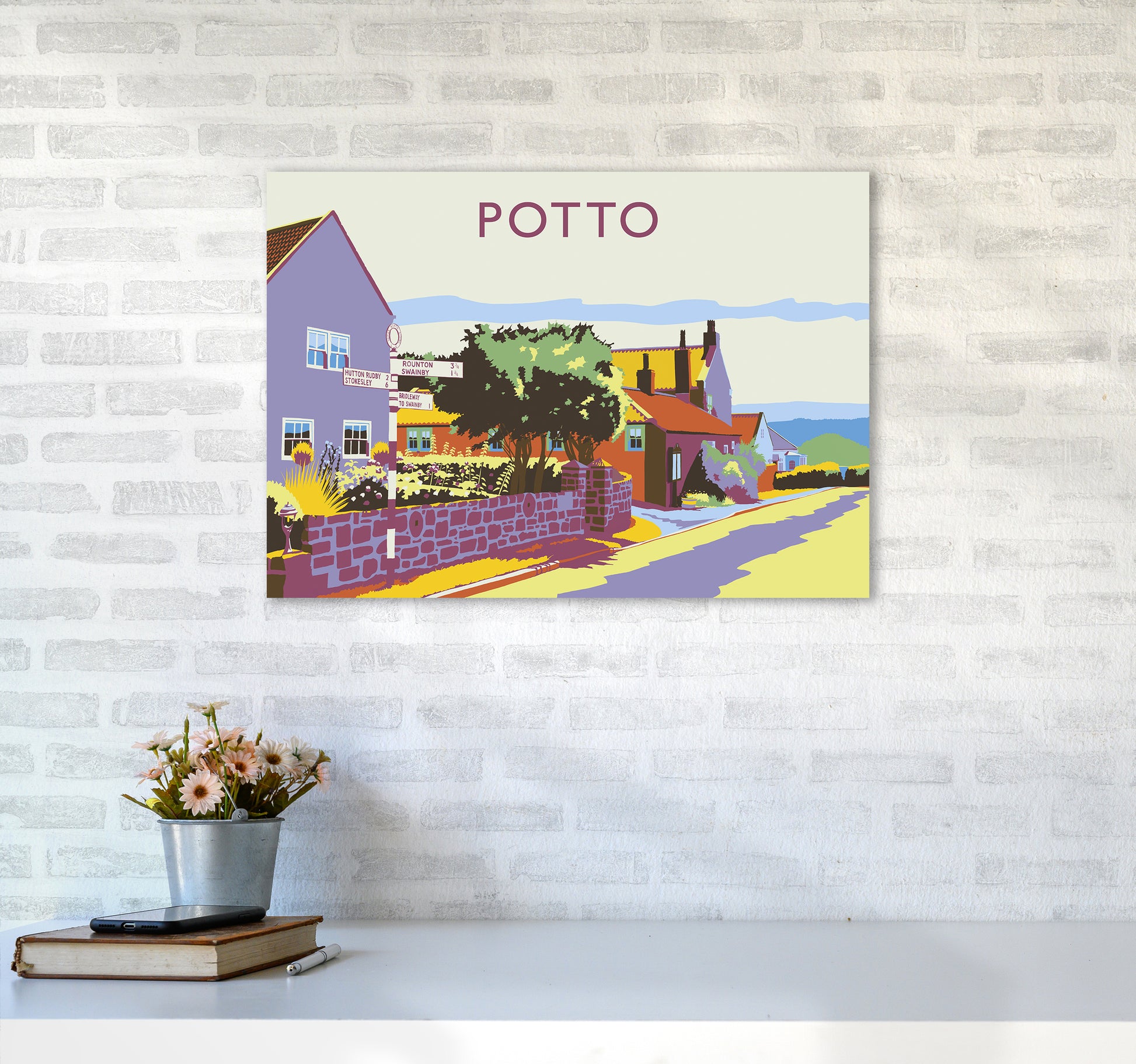 Potto Travel Art Print by Richard O'Neill A2 Black Frame