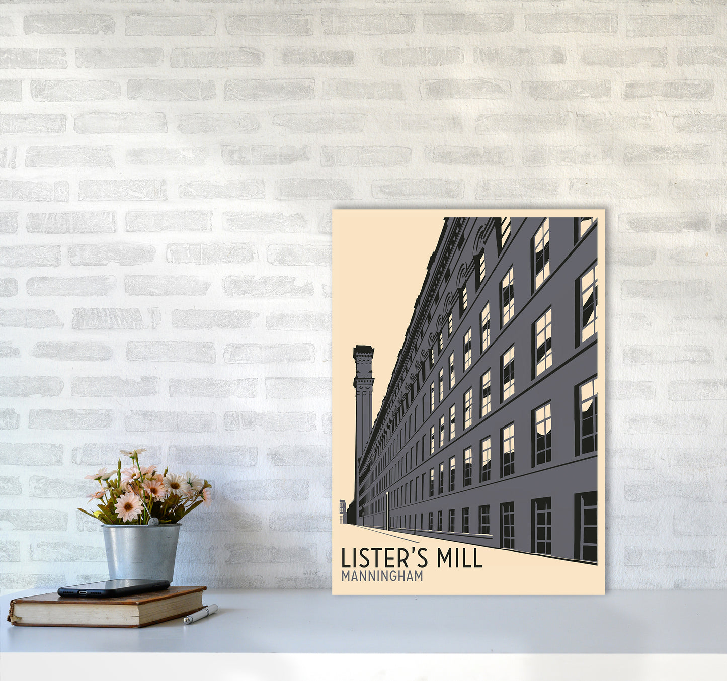 Lister's Mill, Manningham Travel Art Print by Richard O'Neill A2 Black Frame