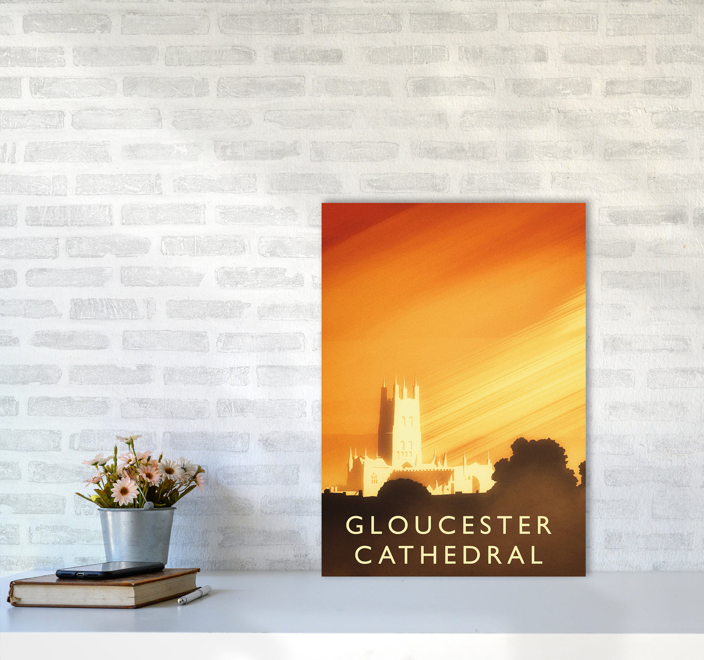 Gloucester Cathedral portrait Travel Art Print by Richard O'Neill A2 Black Frame