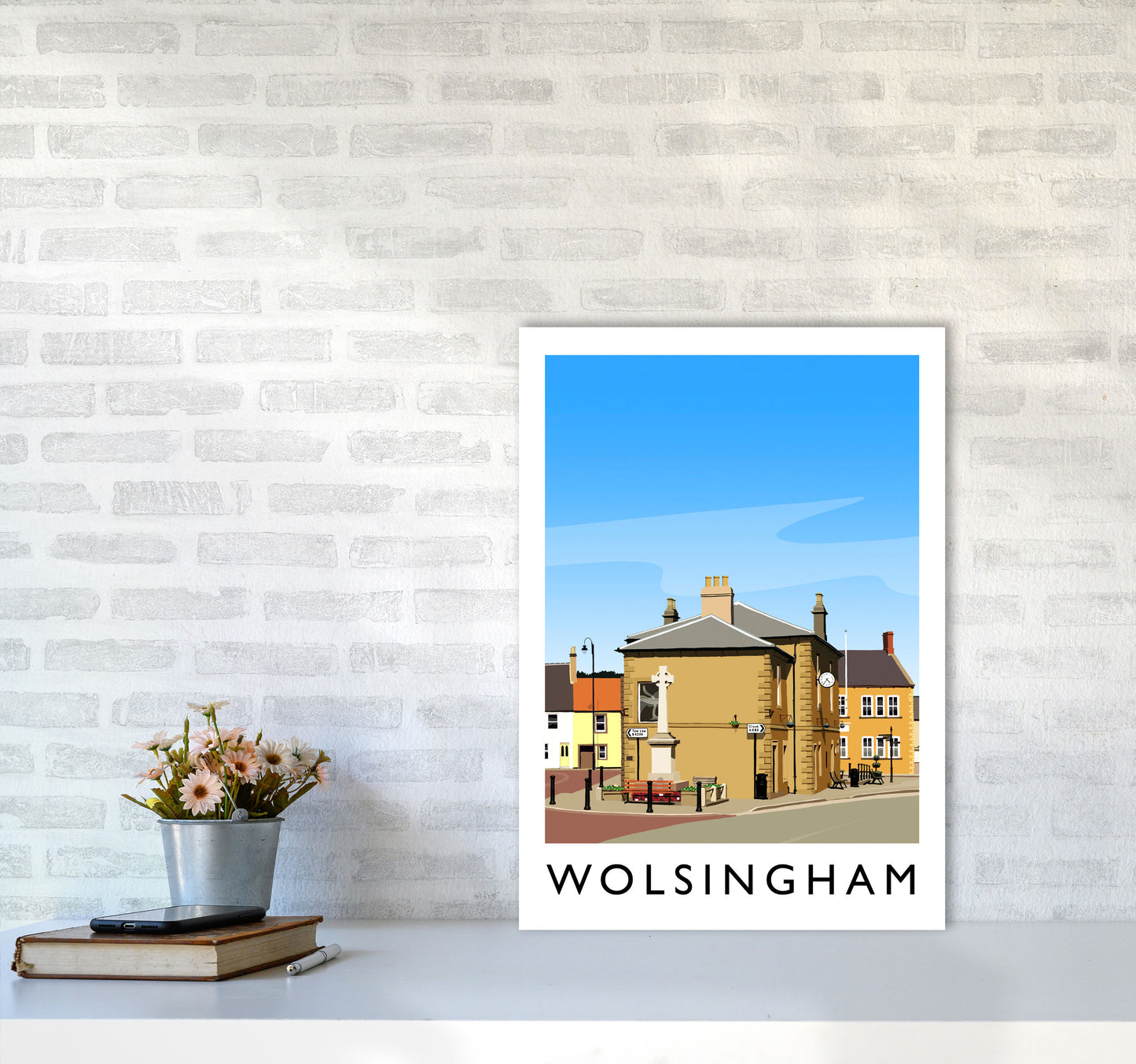 Wolsingham 2 portrait Travel Art Print by Richard O'Neill A2 Black Frame