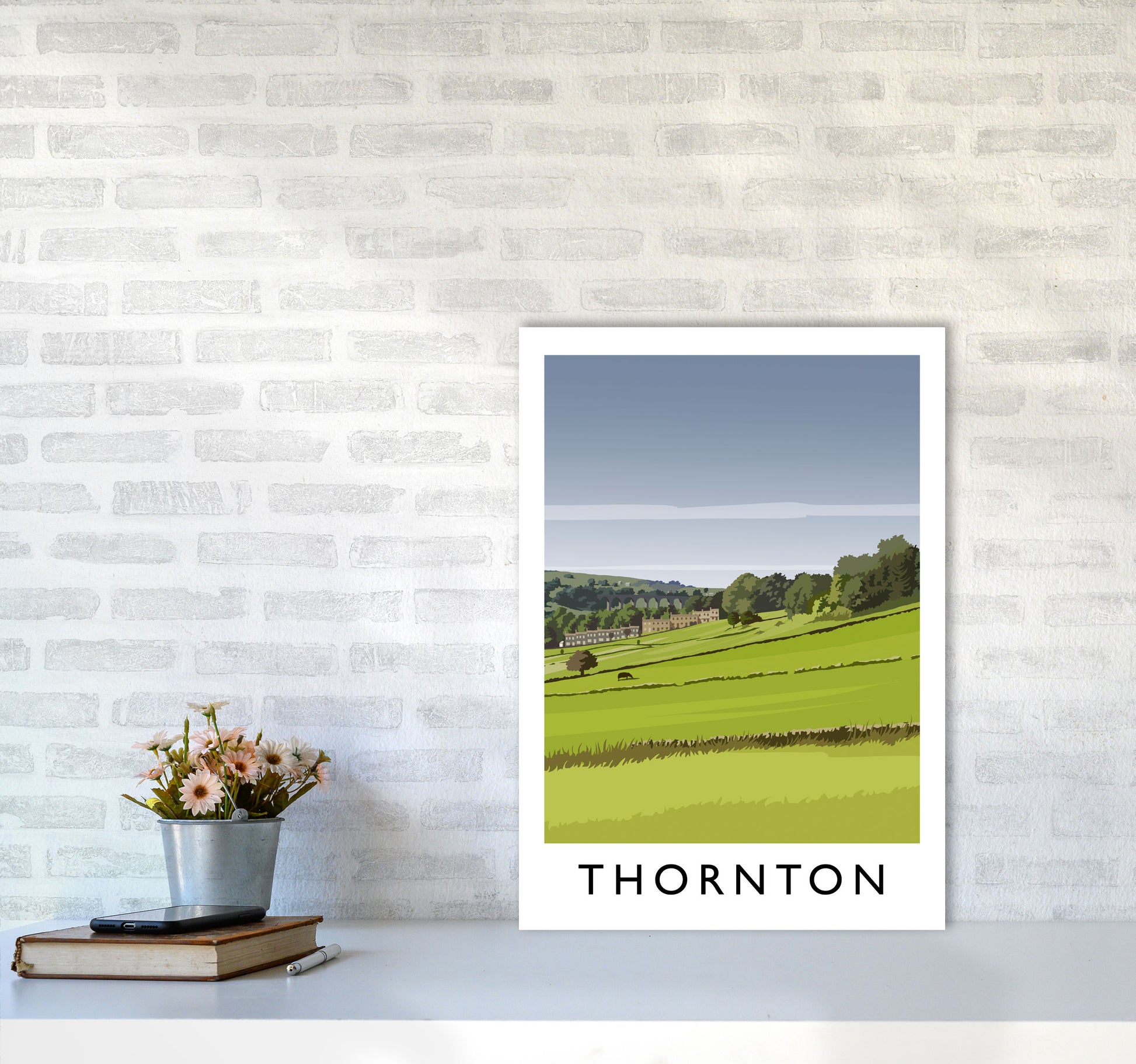 Thornton portrait Travel Art Print by Richard O'Neill A2 Black Frame