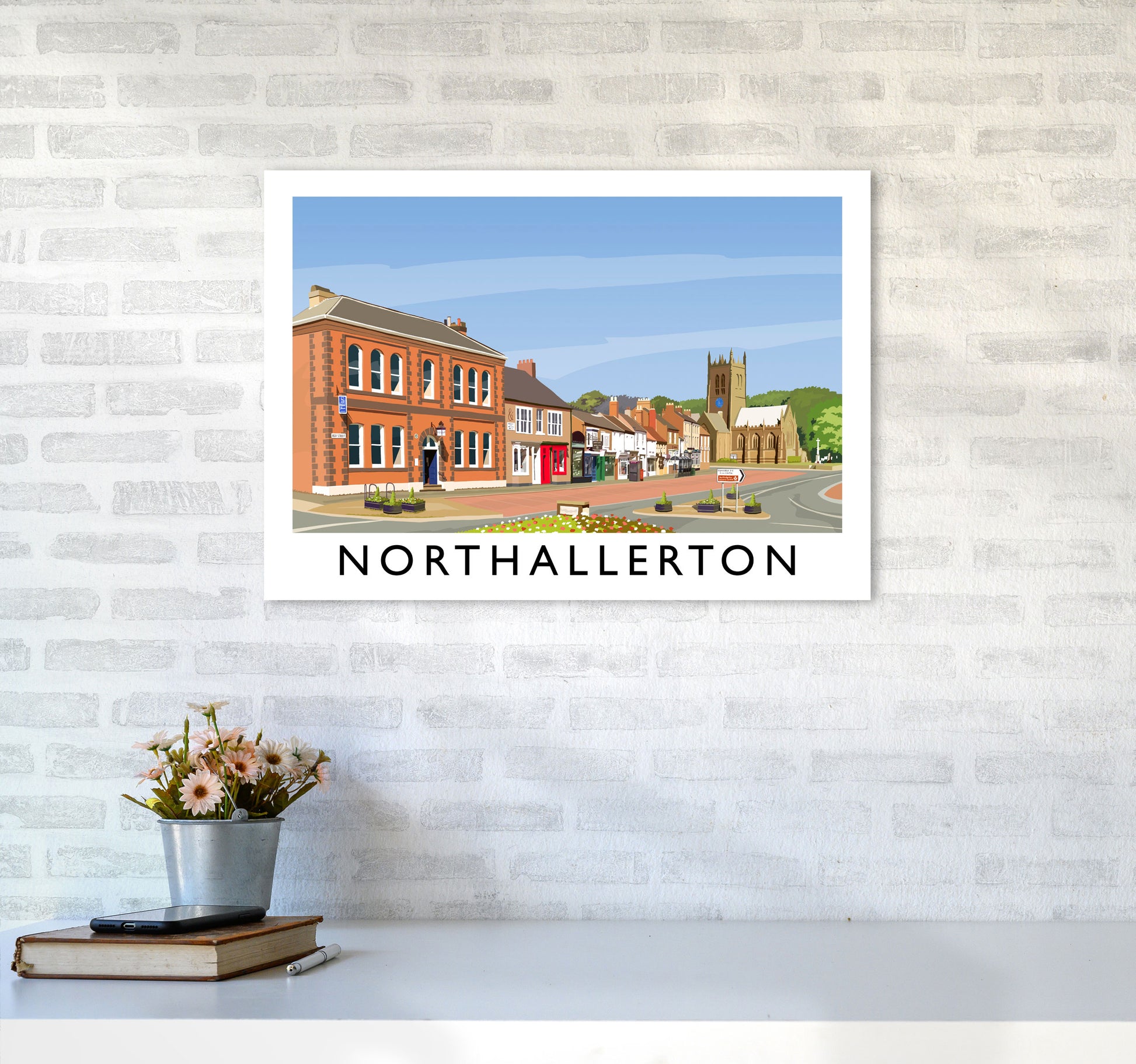 Northallerton 5 Travel Art Print by Richard O'Neill A2 Black Frame