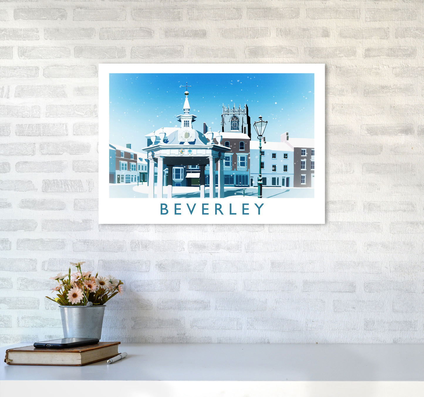 Beverley (Snow) 2 Travel Art Print by Richard O'Neill A2 Black Frame