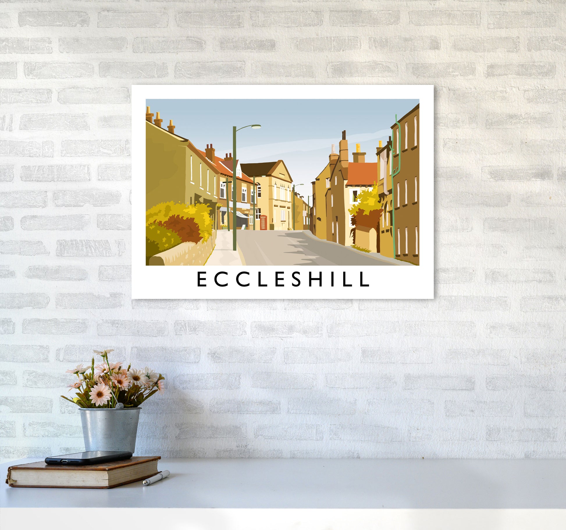 Eccleshill Travel Art Print by Richard O'Neill A2 Black Frame