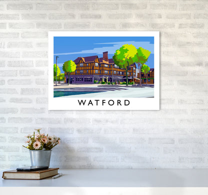 Watford 2 Travel Art Print by Richard O'Neill A2 Black Frame