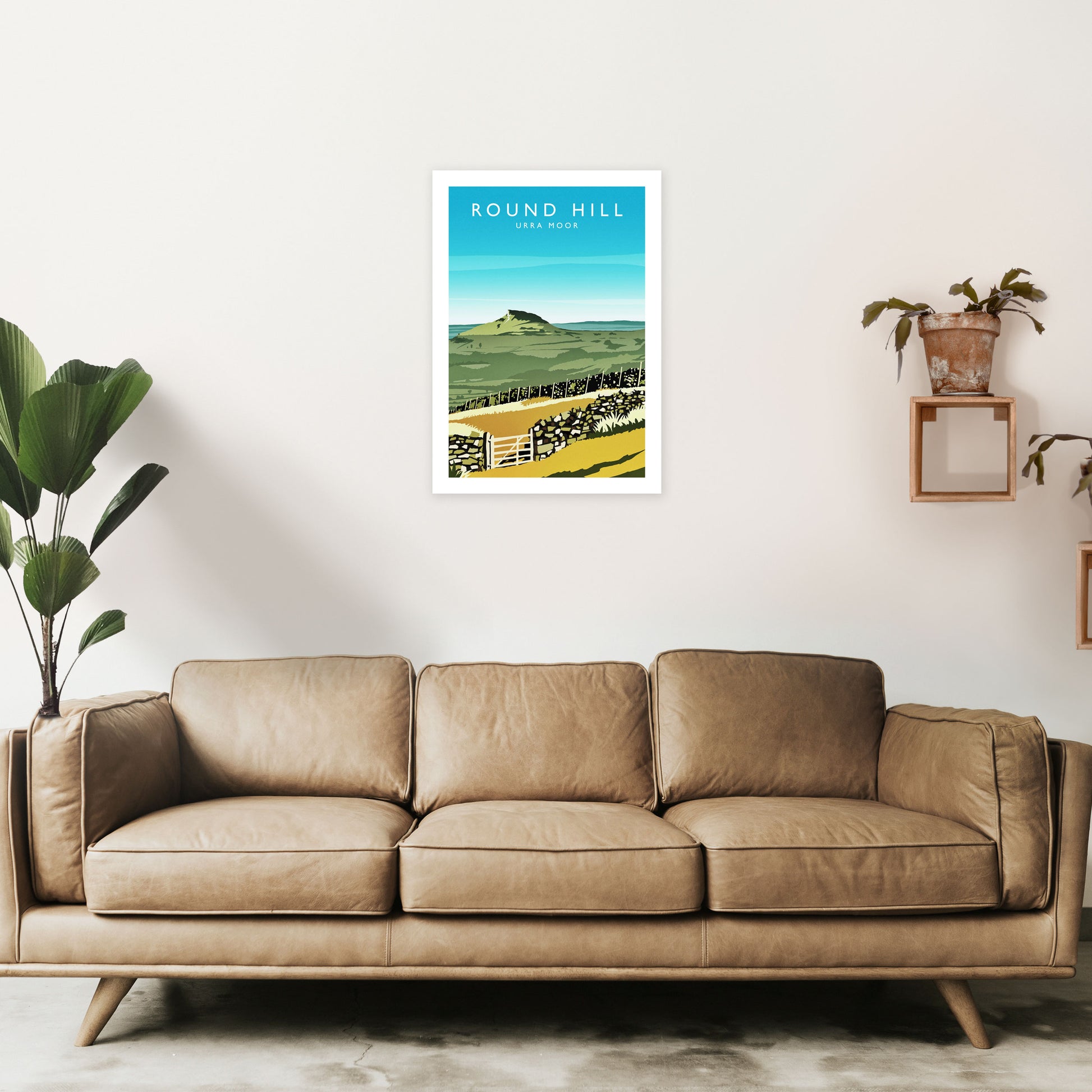 Round Hill Portrait Travel Art Print by Richard O'Neill A2 Black Frame