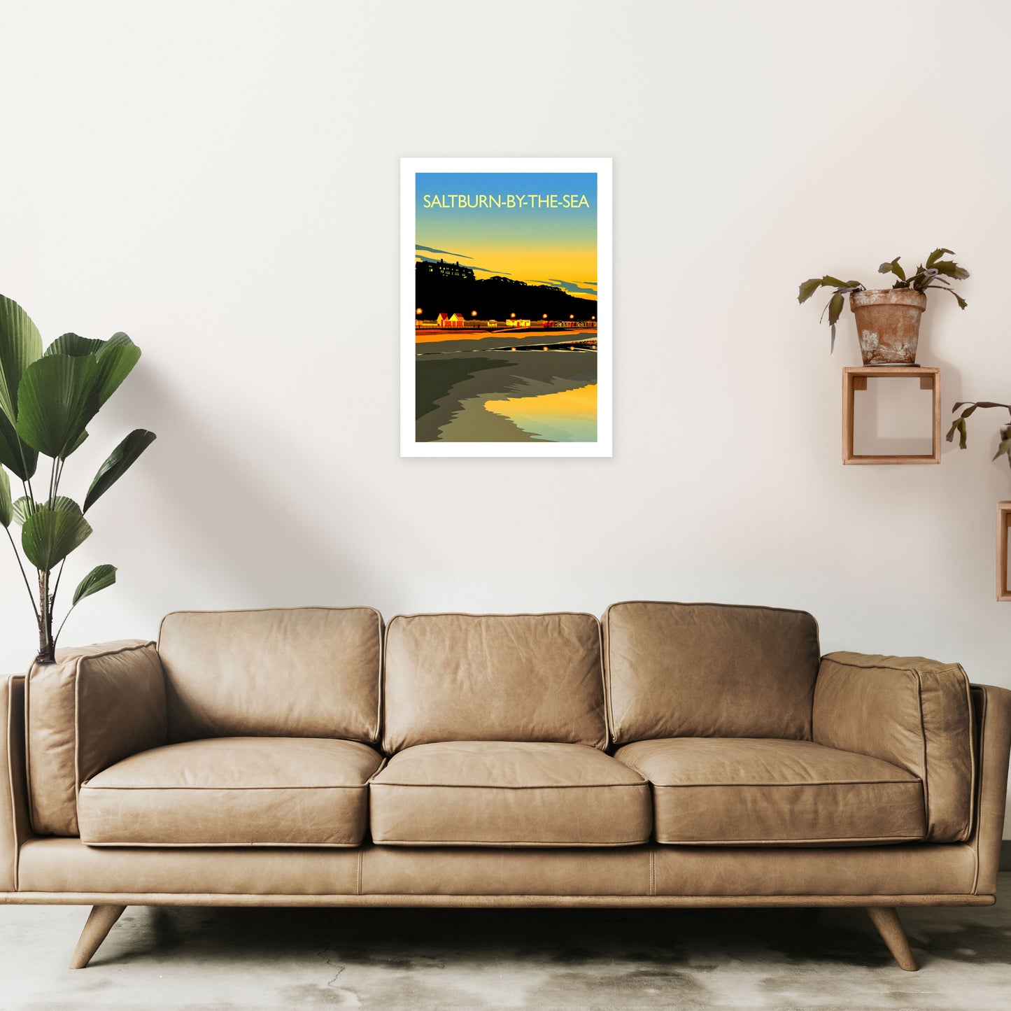 Saltburn-By-The-Sea 3 Portrait Travel Art Print by Richard O'Neill A2 Black Frame