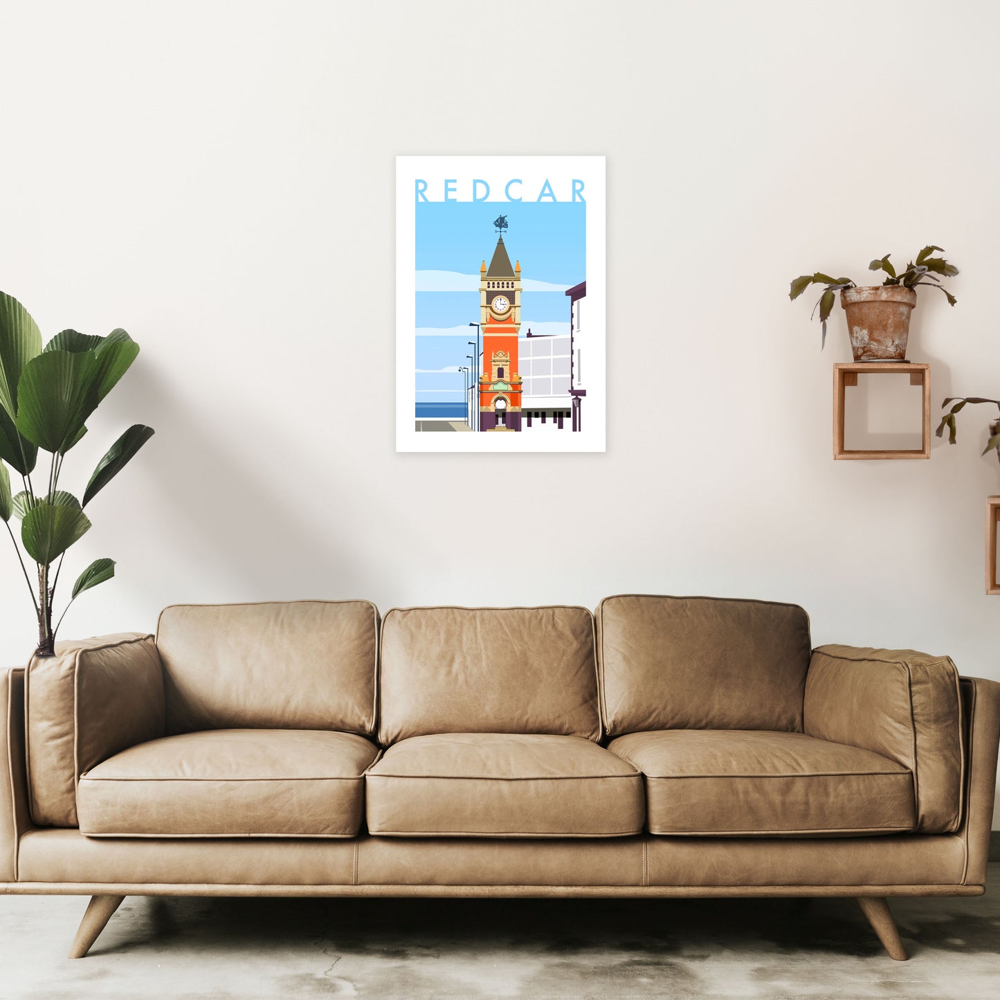 Redcar 3 Travel Art Print by Richard O'Neill A2 Black Frame