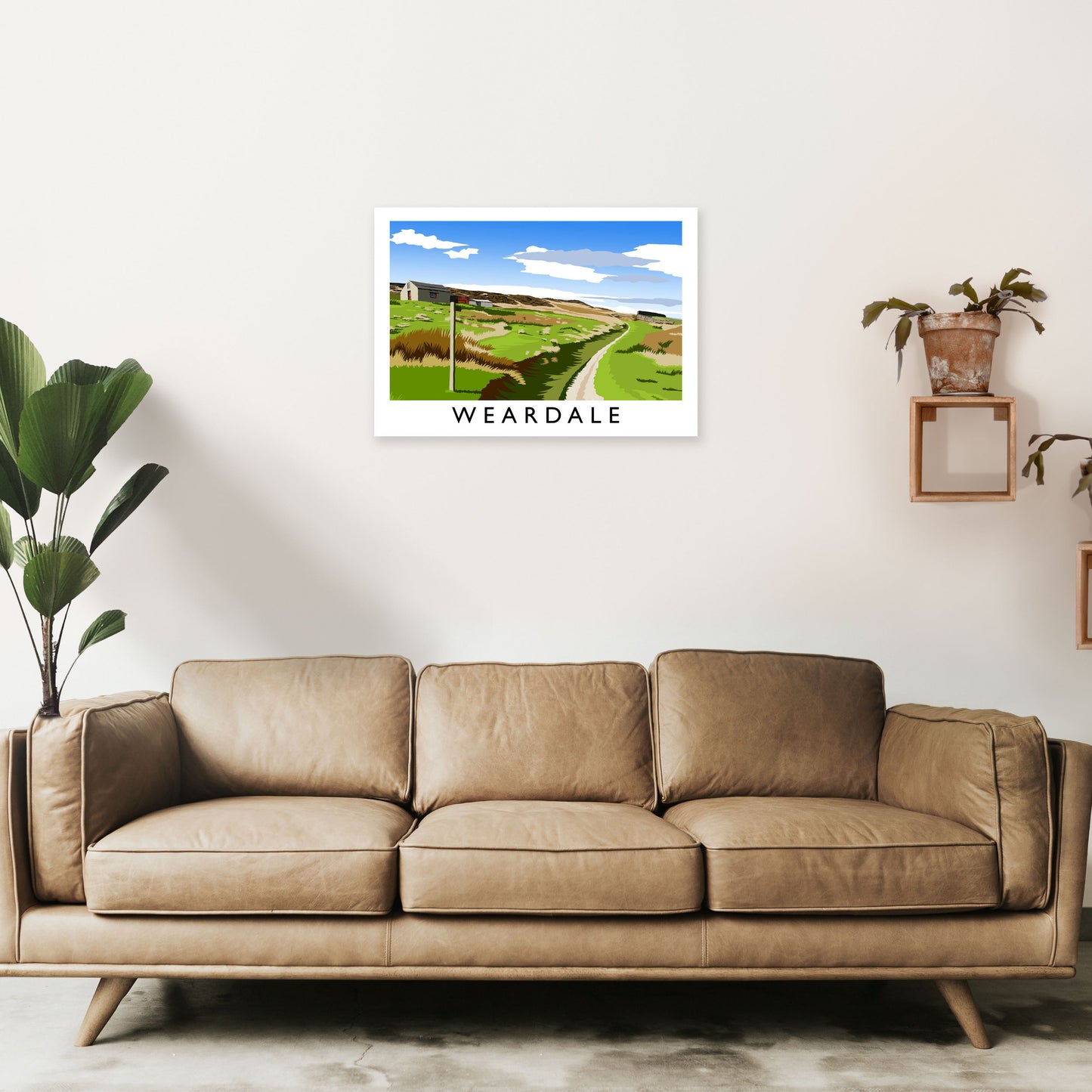 Weardale Travel Art Print by Richard O'Neill A2 Black Frame