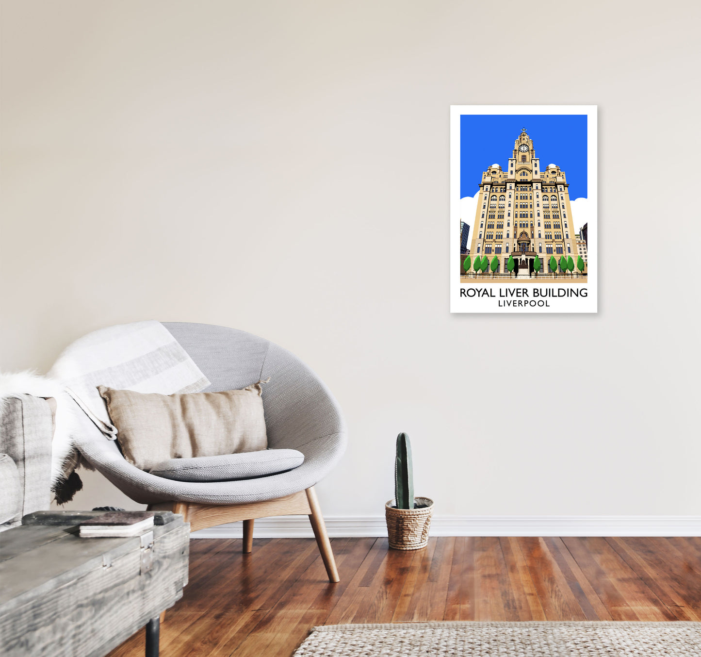 Royal Liver Building by Richard O'Neill A2 Black Frame