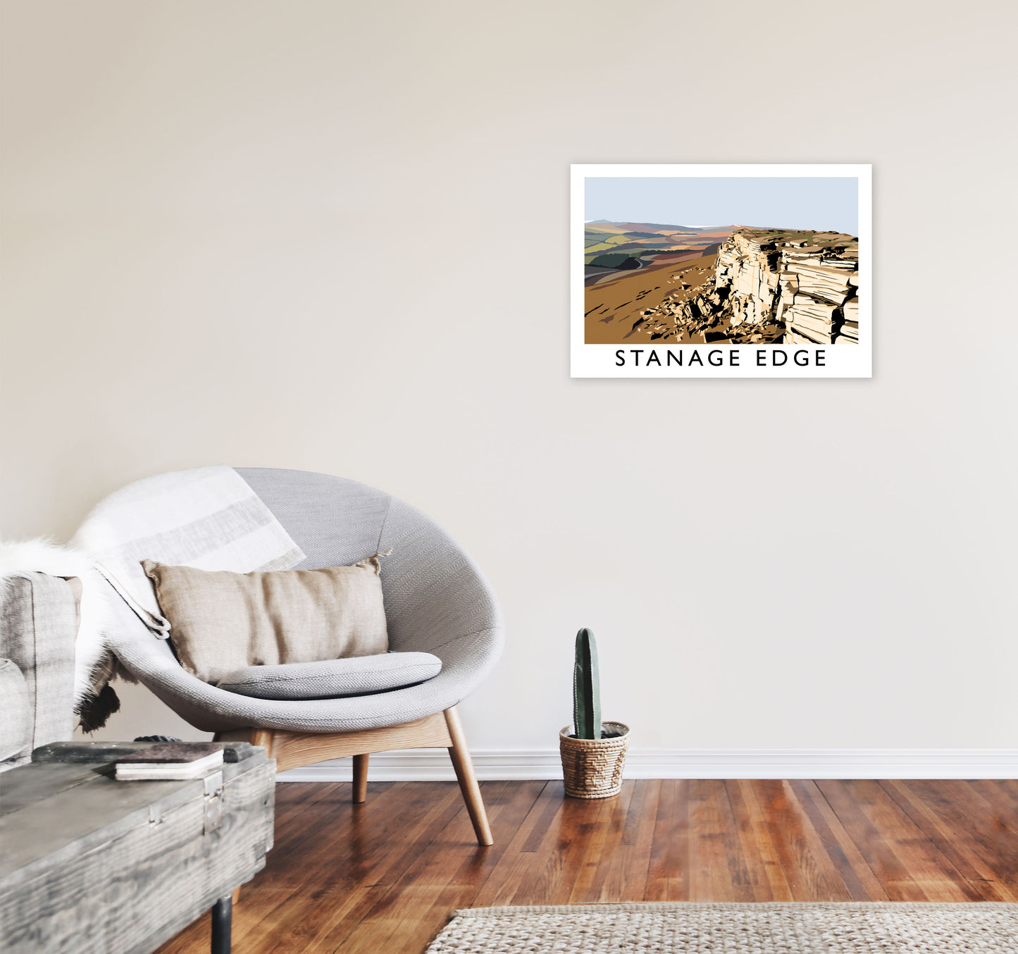 Stanage Edge by Richard O'Neill A2 Black Frame