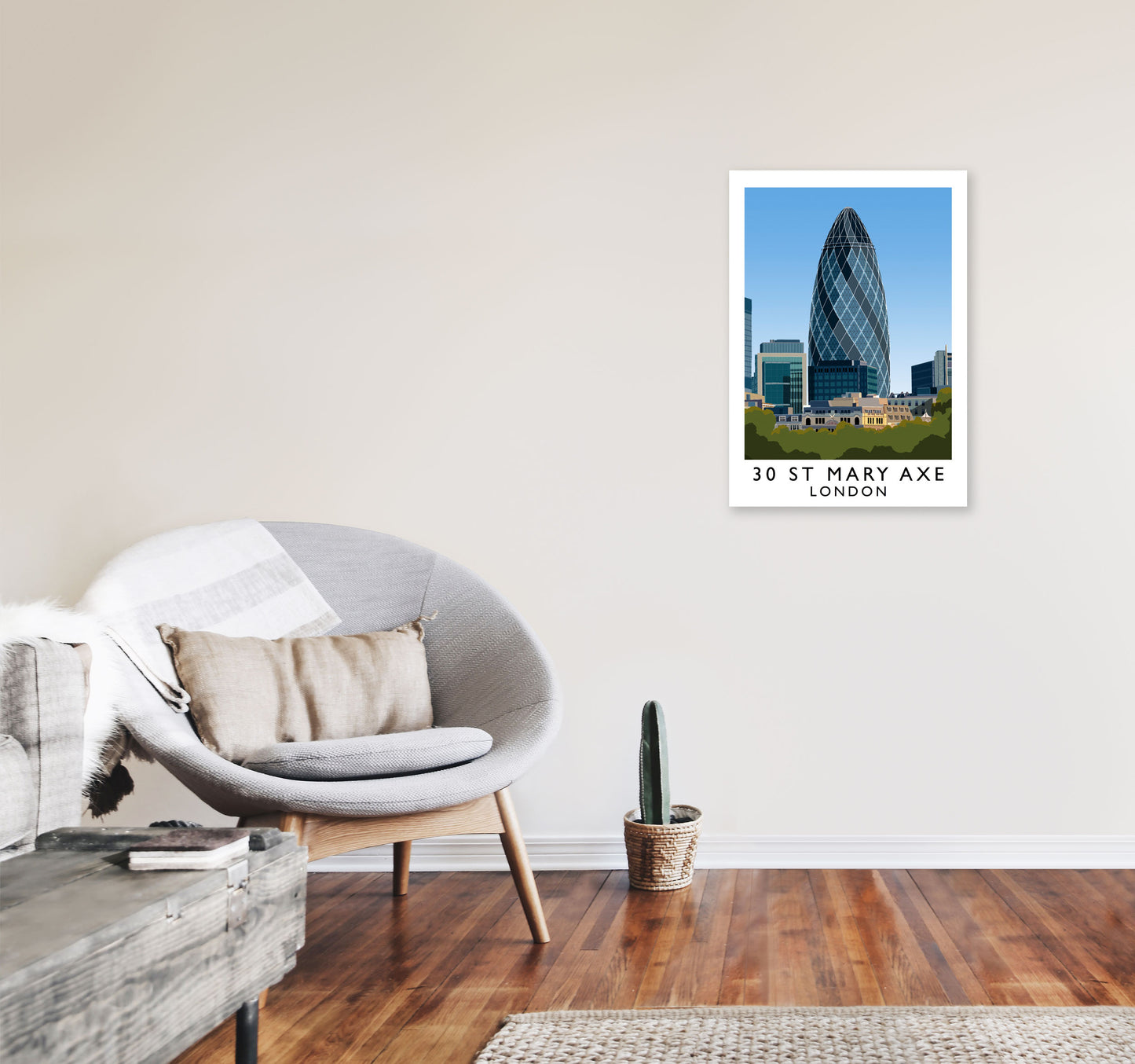 30 St Mary Axe London Travel Art Print by Richard O'Neill A2 Black Frame